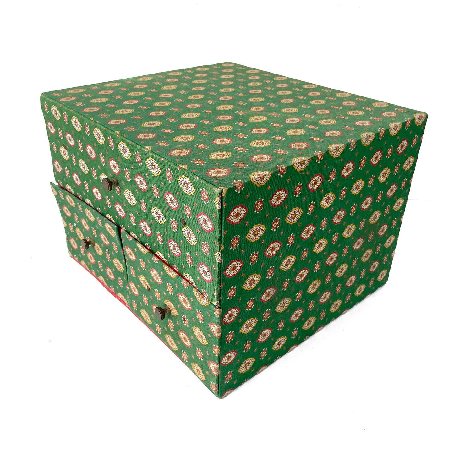 1950s French Fabric Covered Haberdashery Drawers