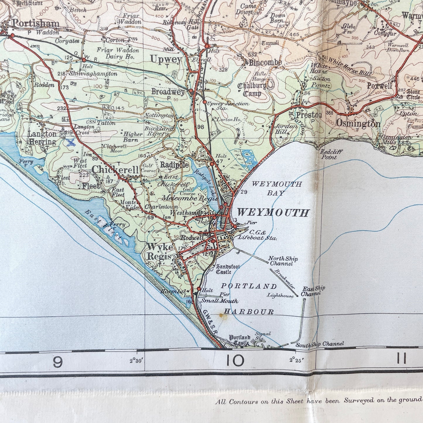 1932 Ordnance Survey Map of Weymouth, Yeovil and Taunton