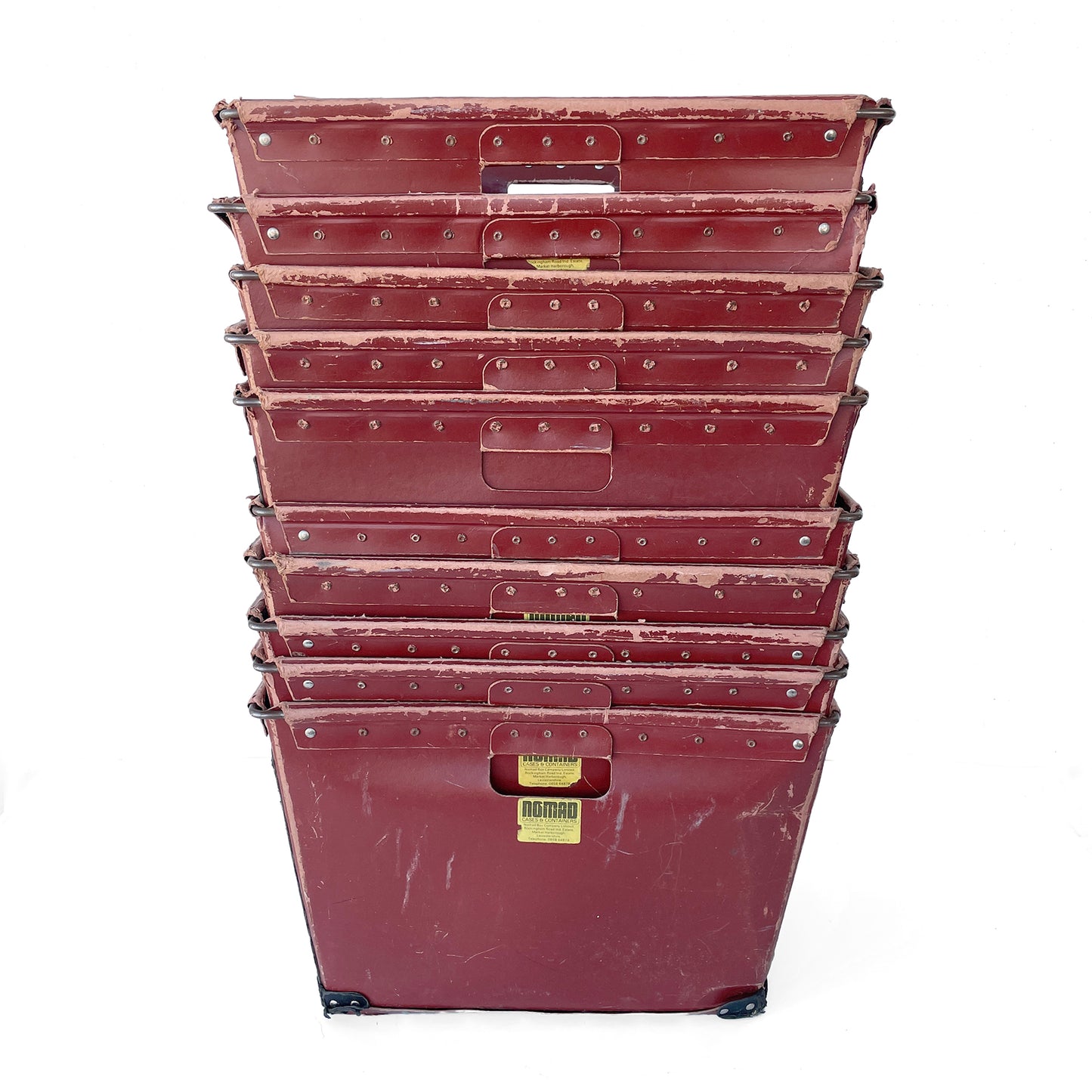 Pair of Vintage Industrial ‘Vulcanised’ Card Storage Crates