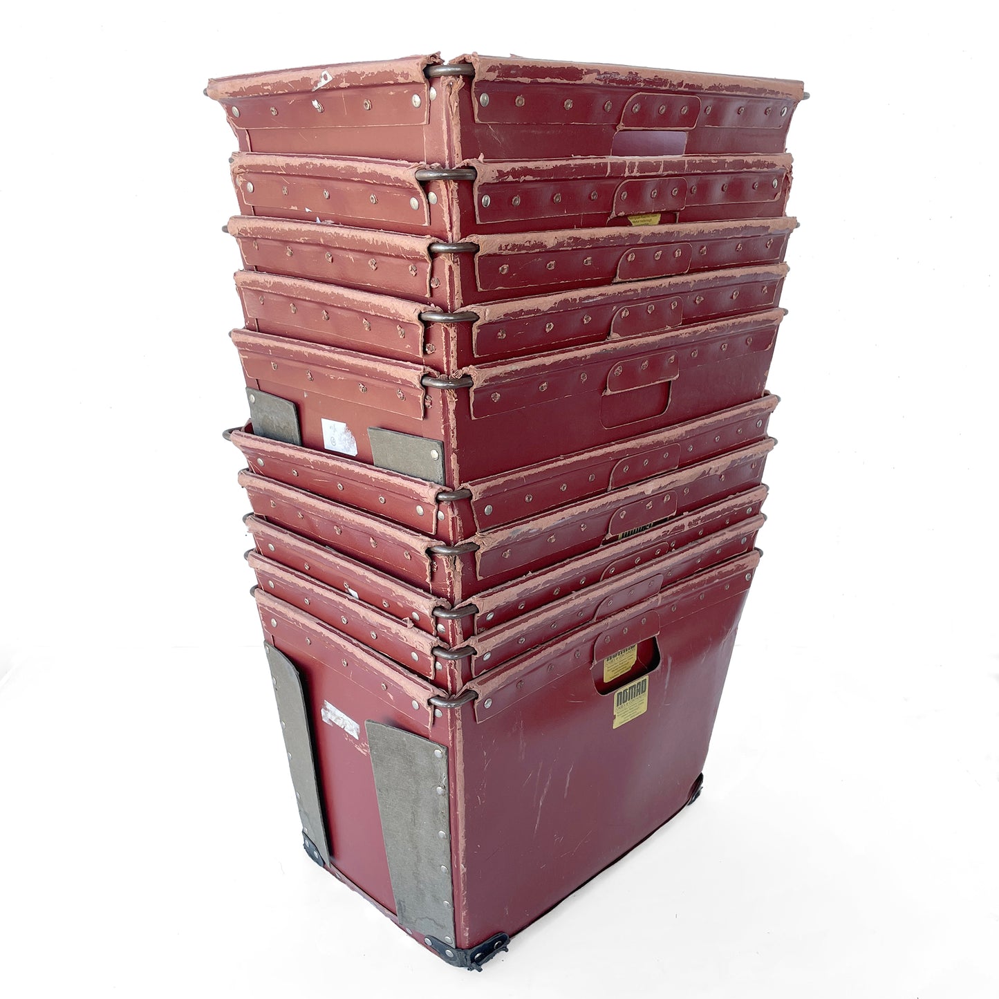 Pair of Vintage Industrial ‘Vulcanised’ Card Storage Crates