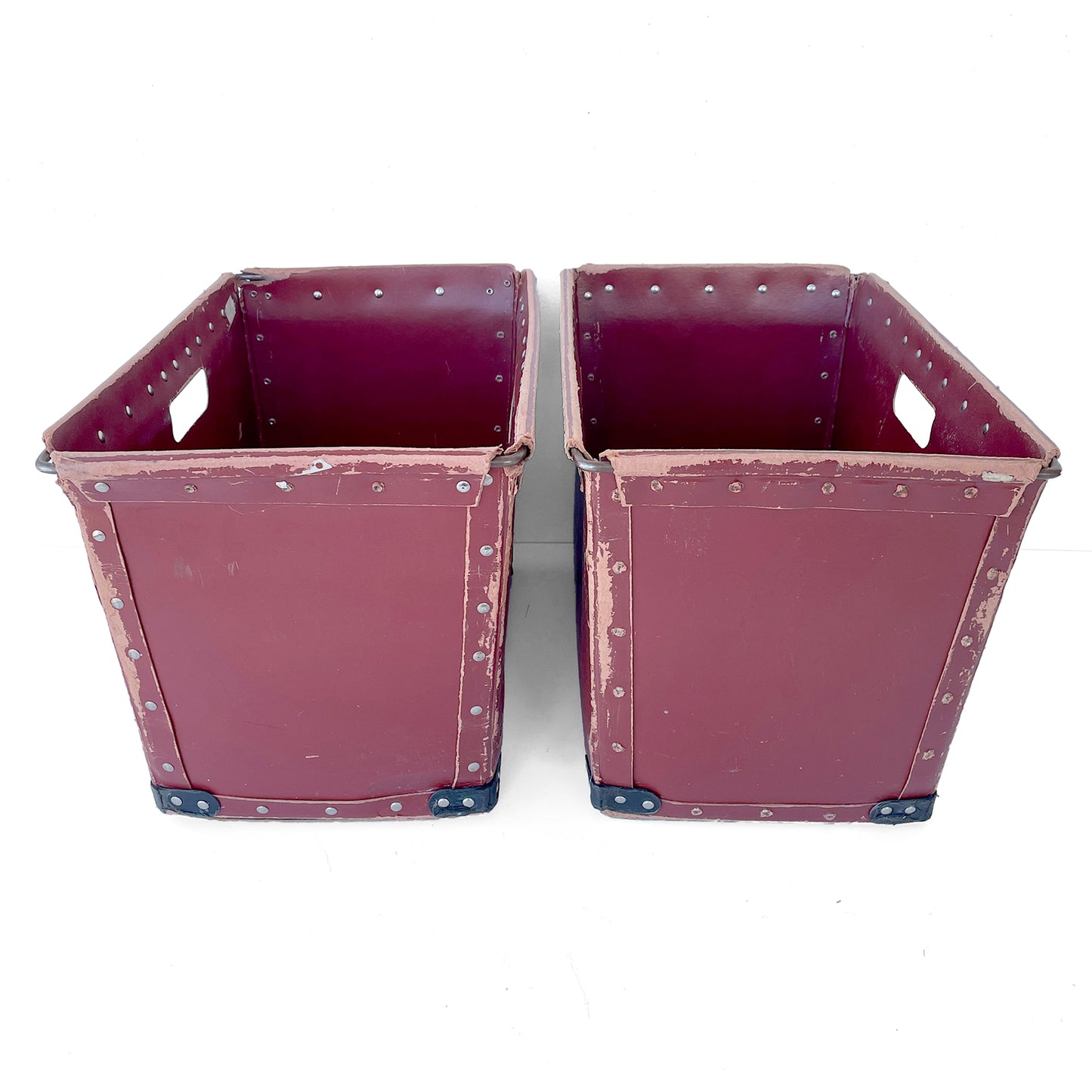 Pair of Vintage Industrial ‘Vulcanised’ Card Storage Crates