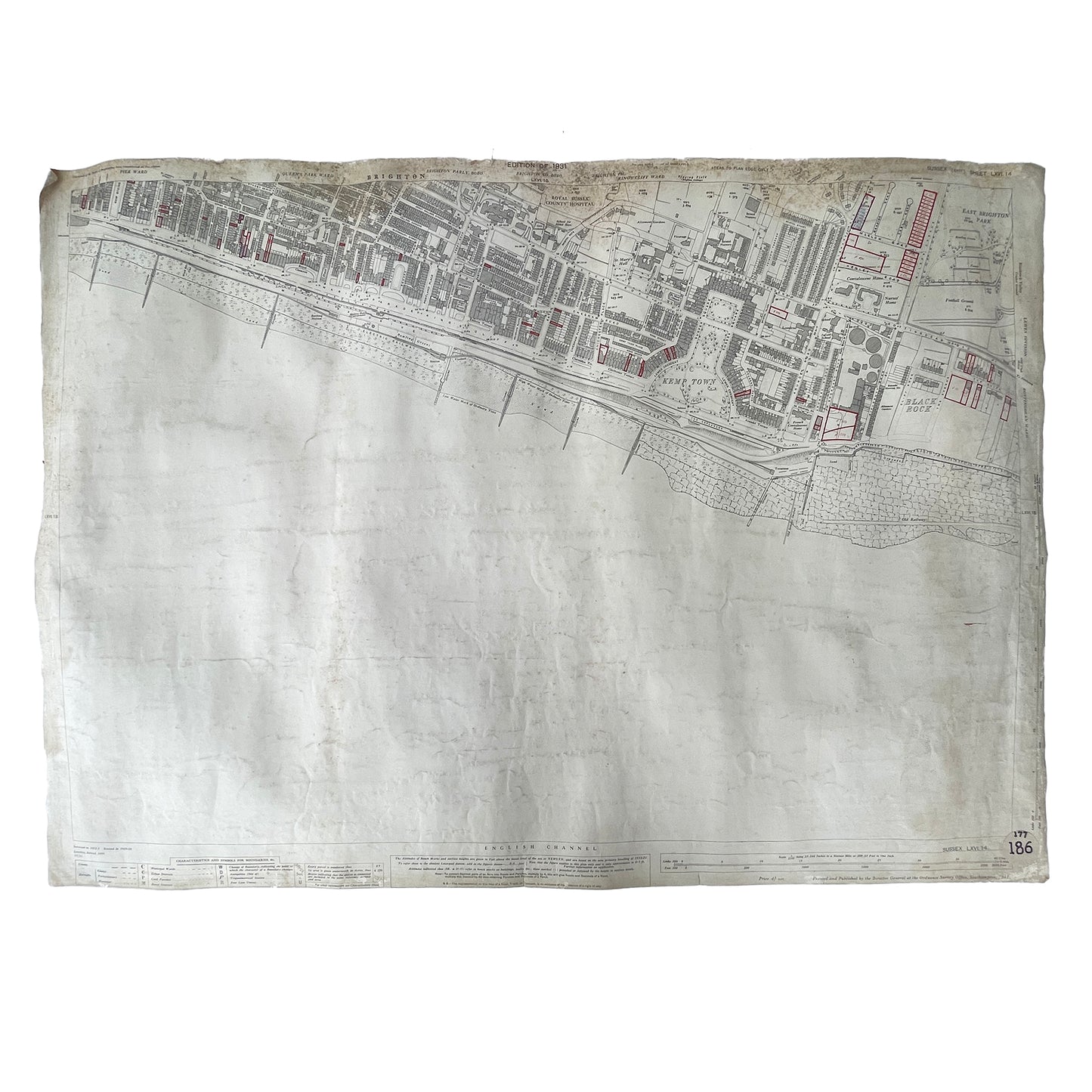 1931 & 1946 Ordnance Survey Maps of Brighton/Kemptown & Roedean