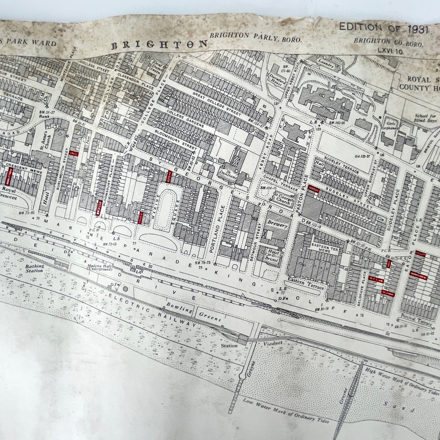 1931 & 1946 Ordnance Survey Maps of Brighton/Kemptown & Roedean