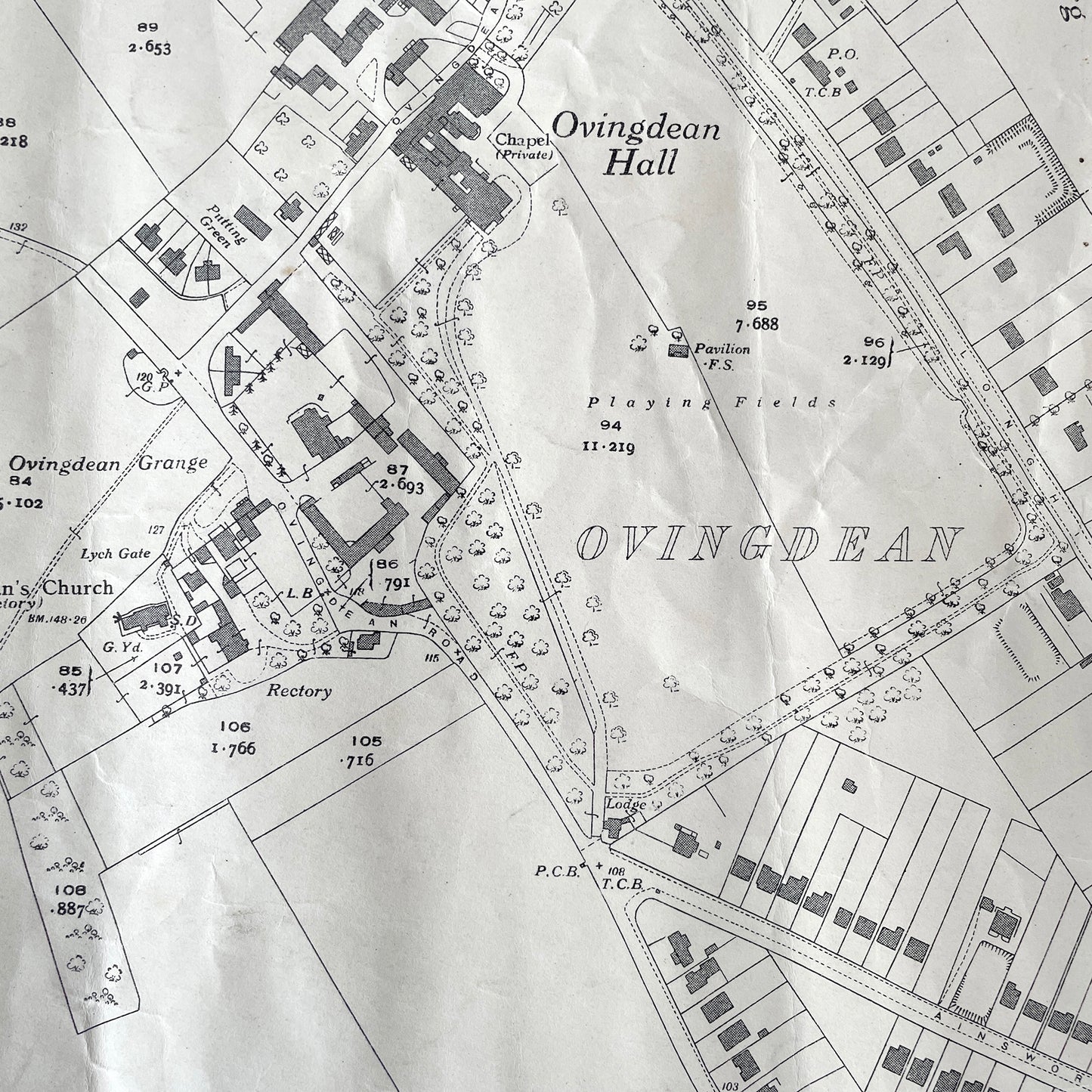 1931 & 1946 Ordnance Survey Maps of Brighton/Kemptown & Roedean