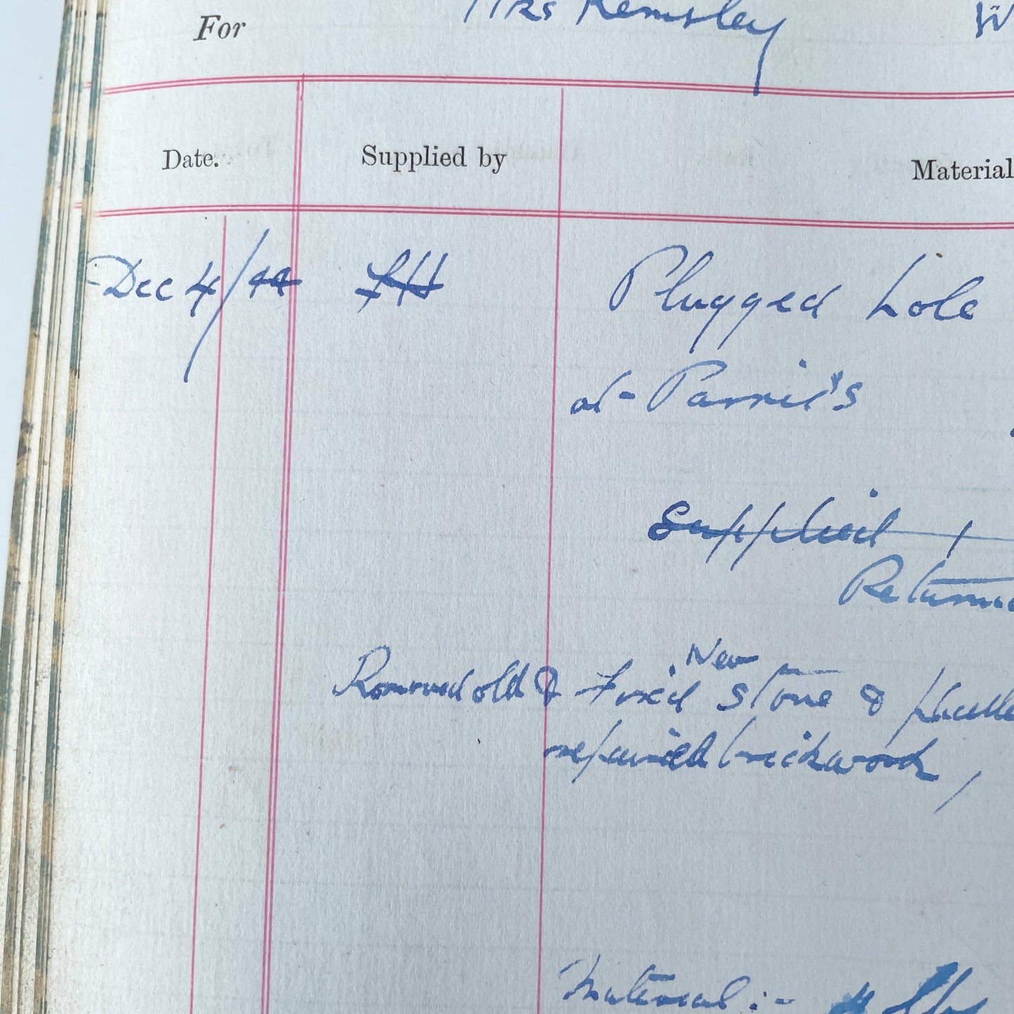 1944 – 1948 Builder’s Ledger
