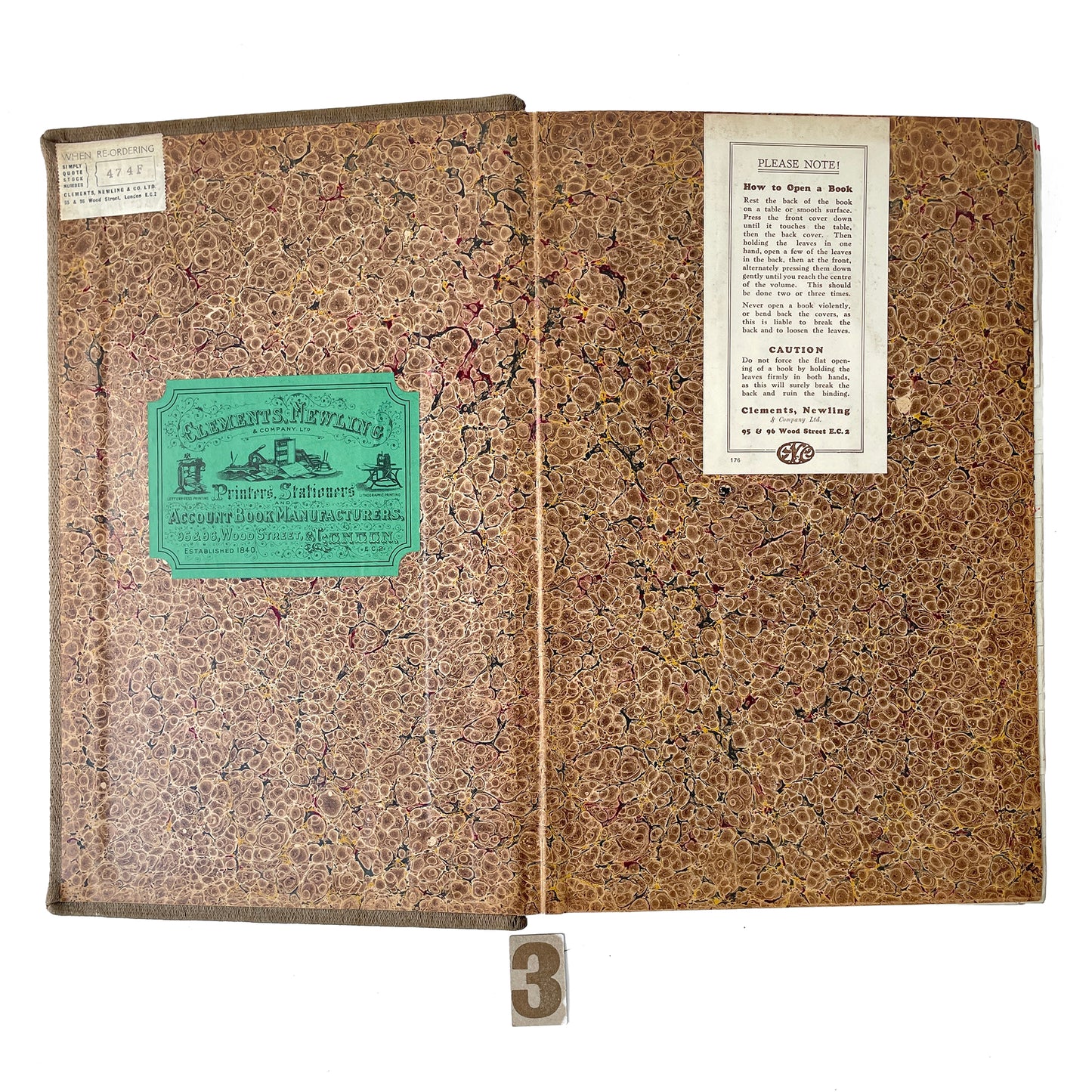 1938 Fabric Bound Ledger – Option 3