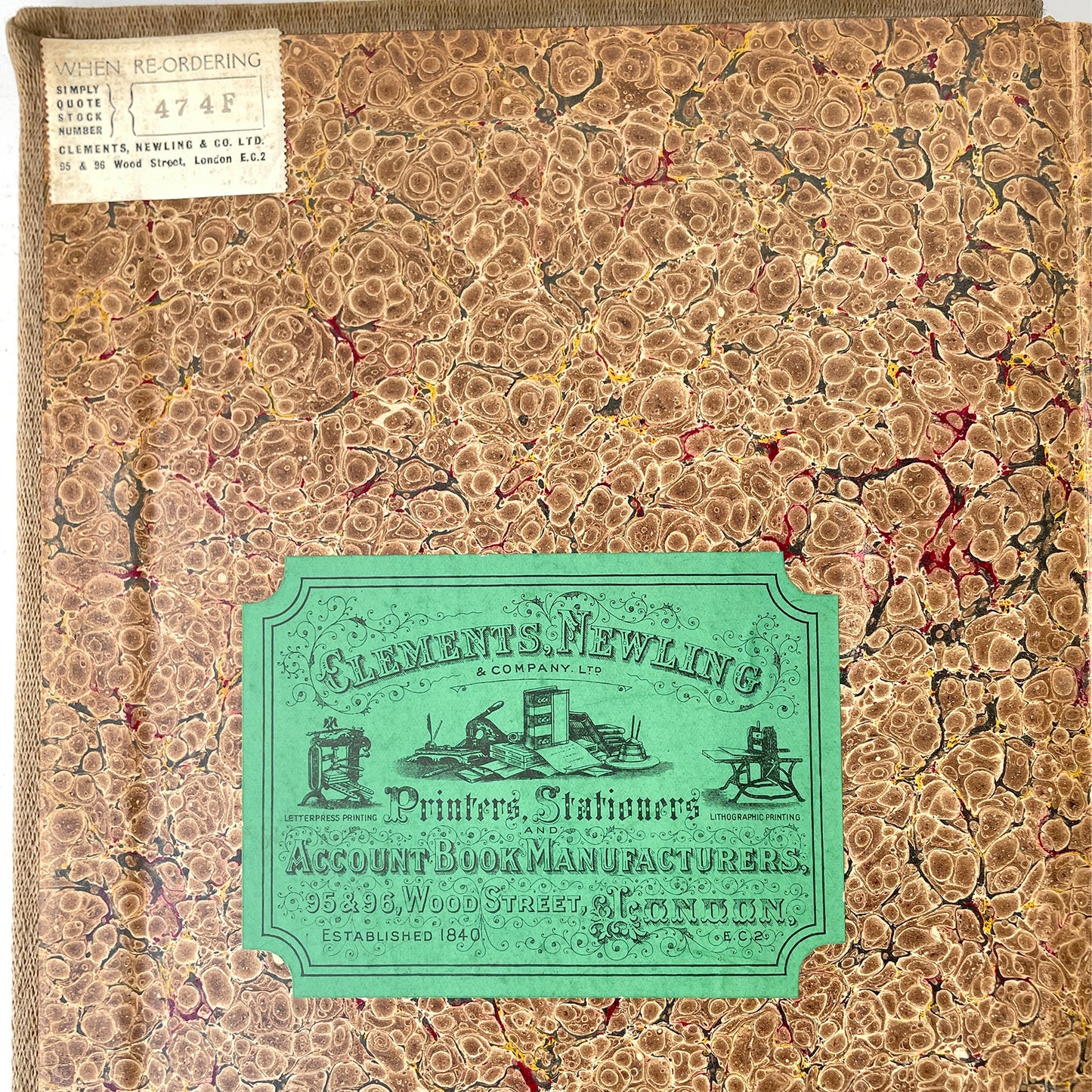 1938 Fabric Bound Ledger – Option 3