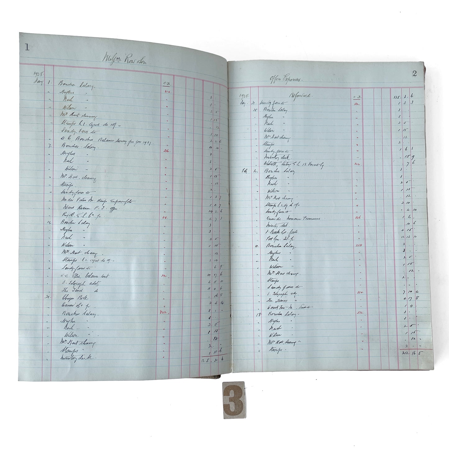 1938 Fabric Bound Ledger – Option 3