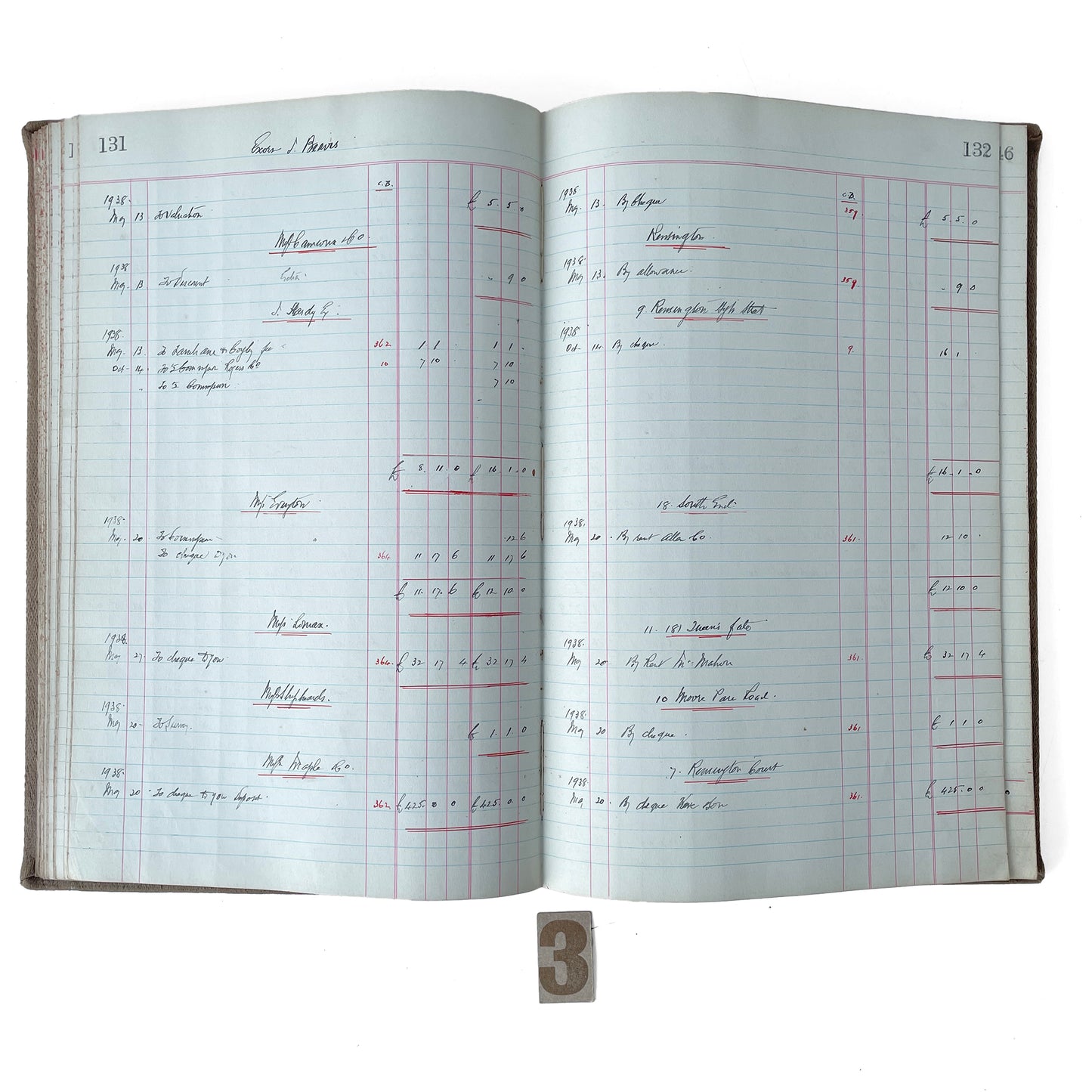 1938 Fabric Bound Ledger – Option 3