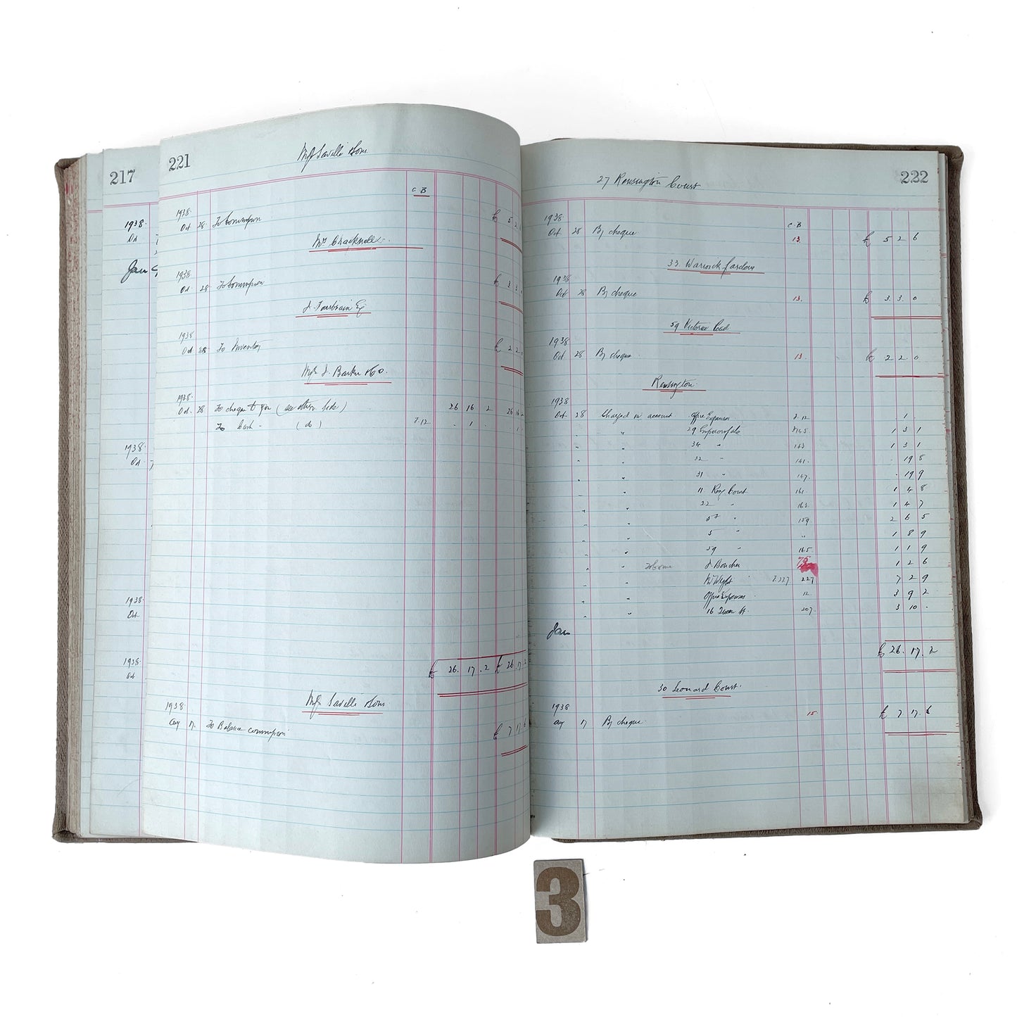 1938 Fabric Bound Ledger – Option 3