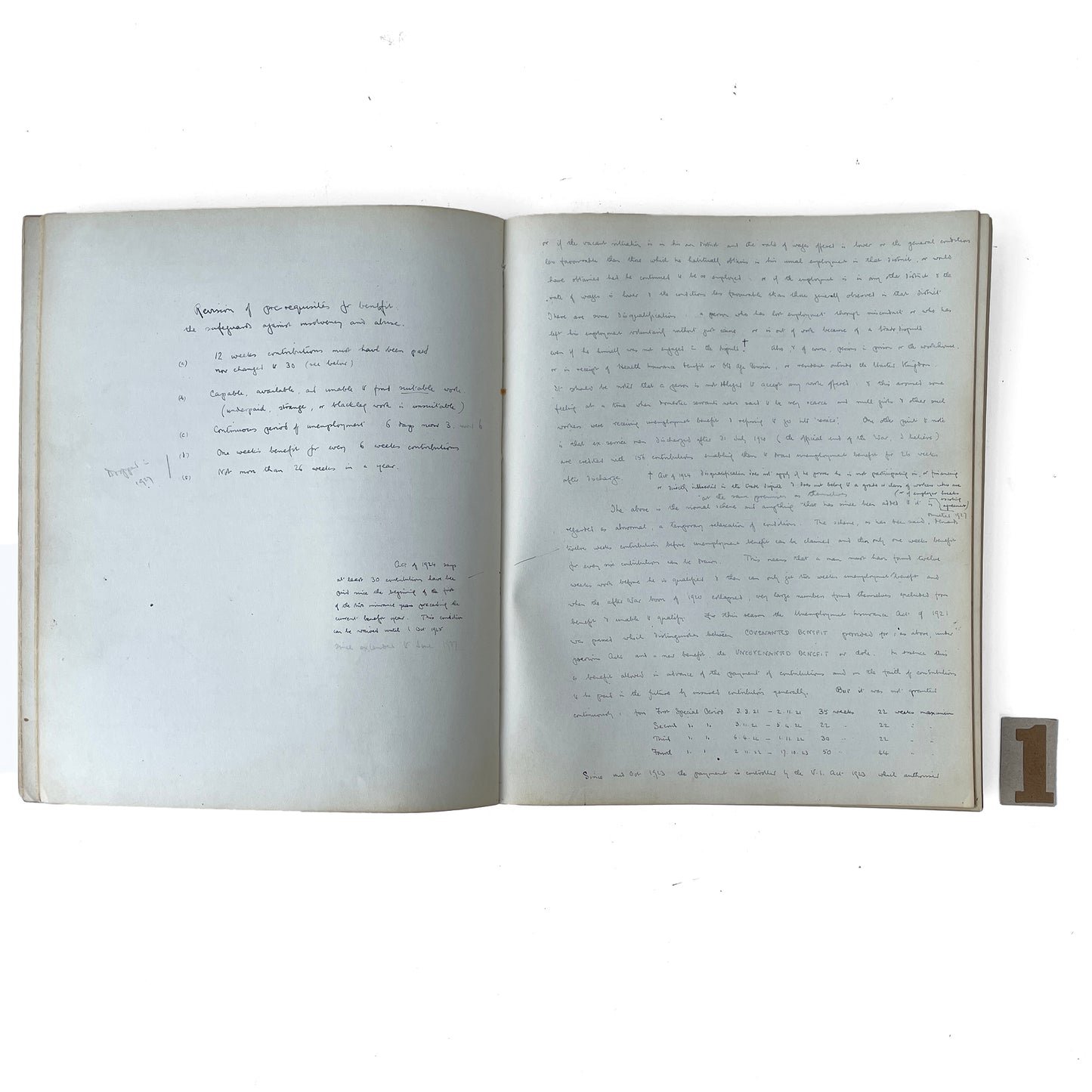 Fantastic 1924 Economics Handwritten Notebook - Option 1