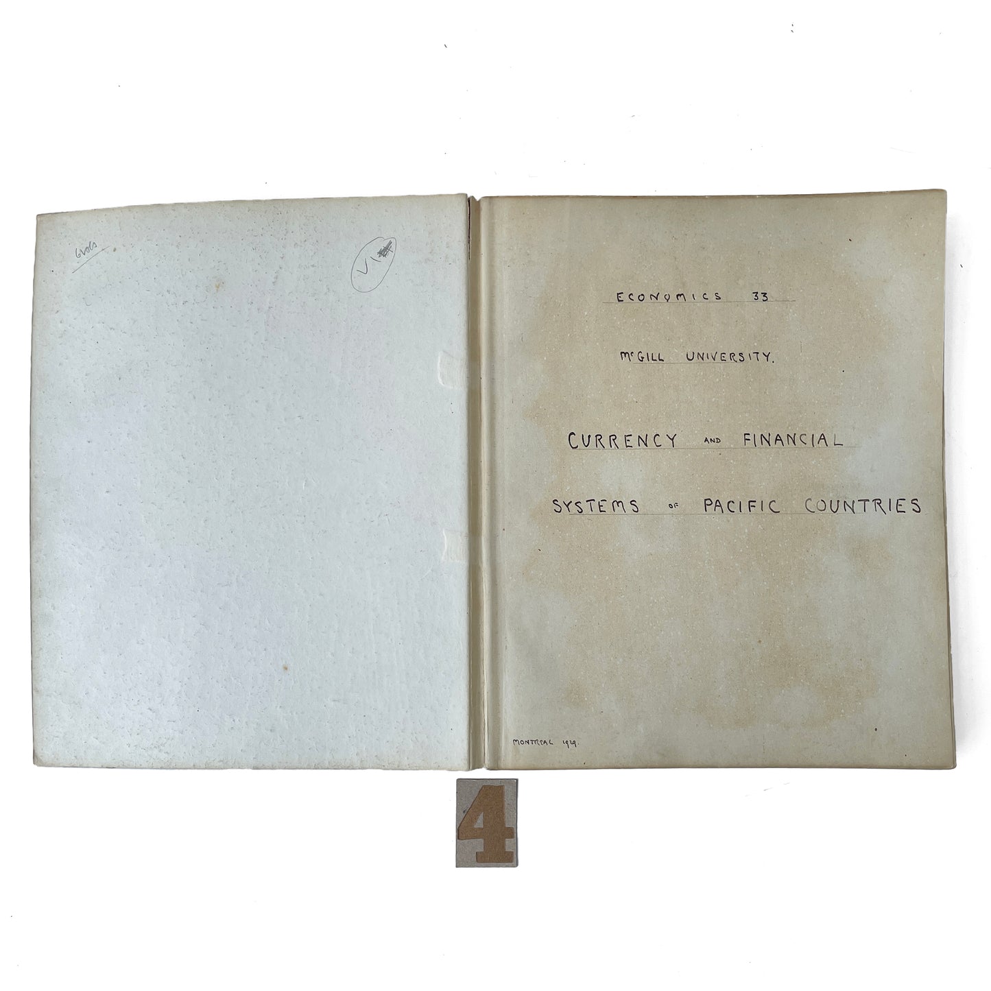 Fantastic 1929 Economics Handwritten Notebook - Option 4