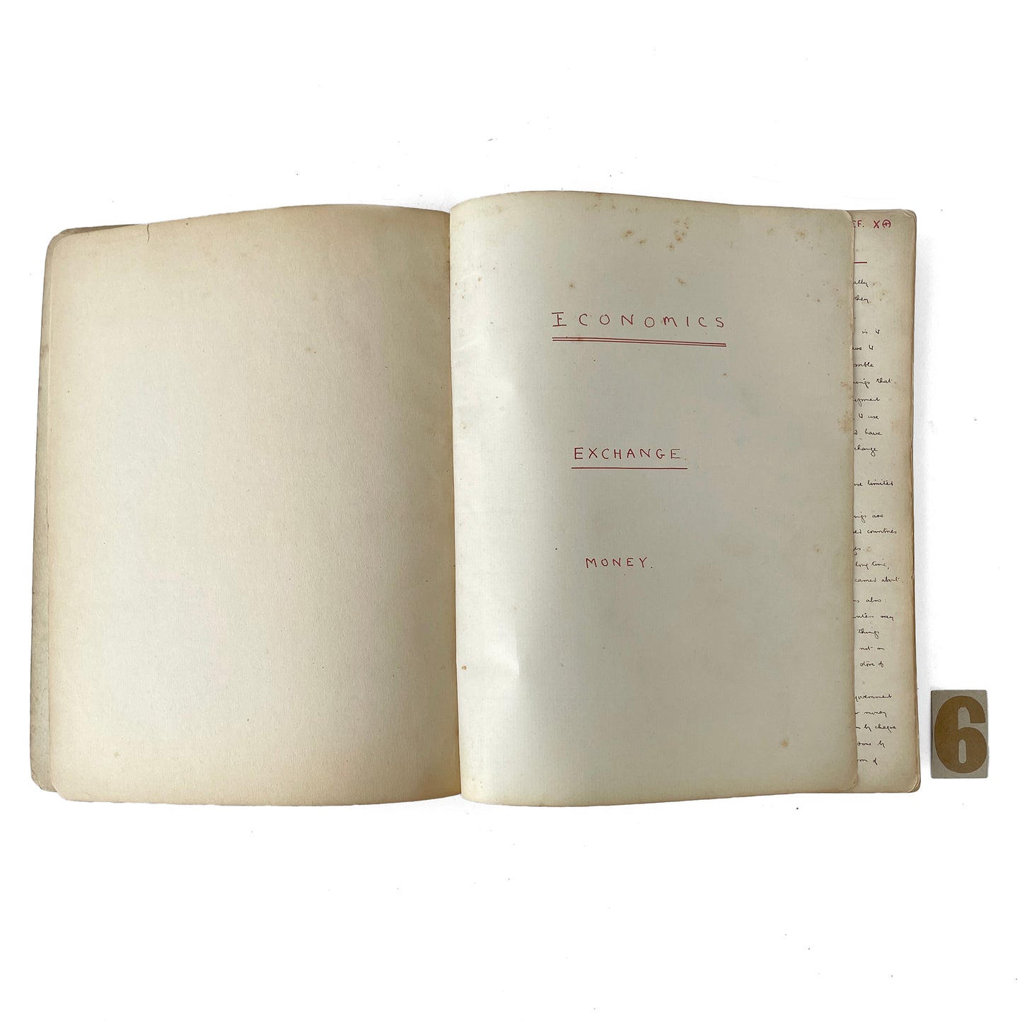 Fantastic 1920 Economics Handwritten Notebook - Option 6