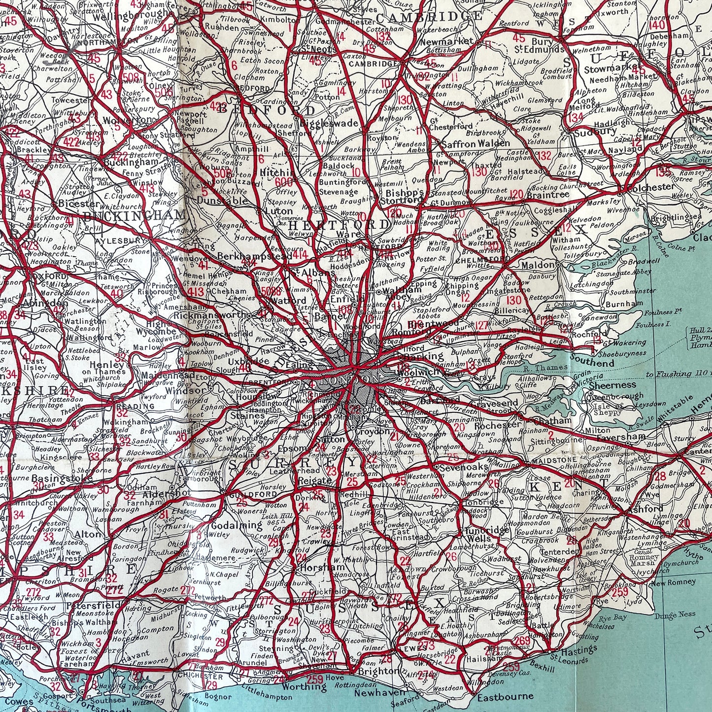 Early 20th Century Map of England and Wales