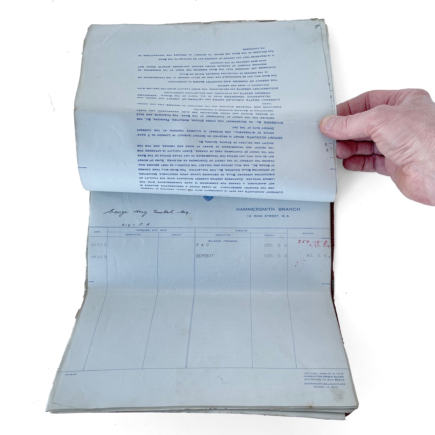 1930s Bank Statement Receipt Folder