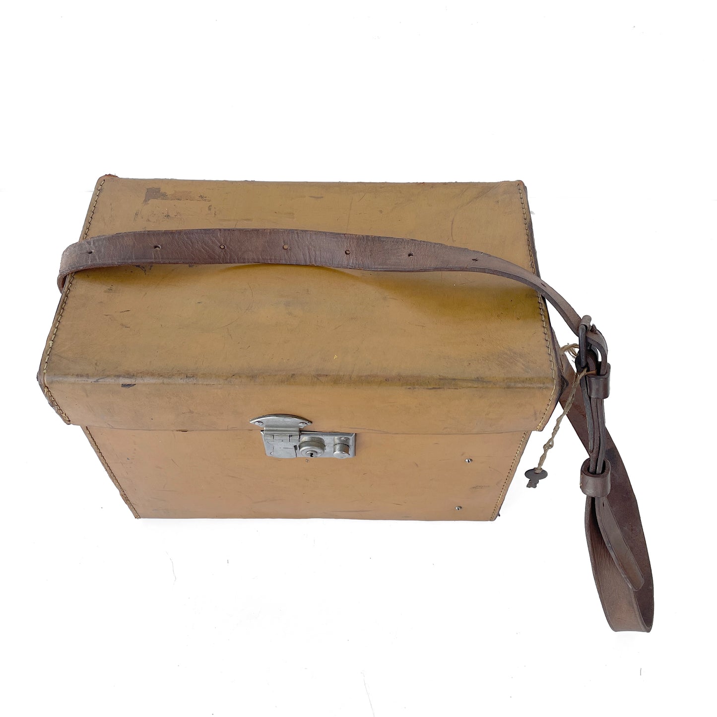 Early 20th Century Leather Box with Carry Handle