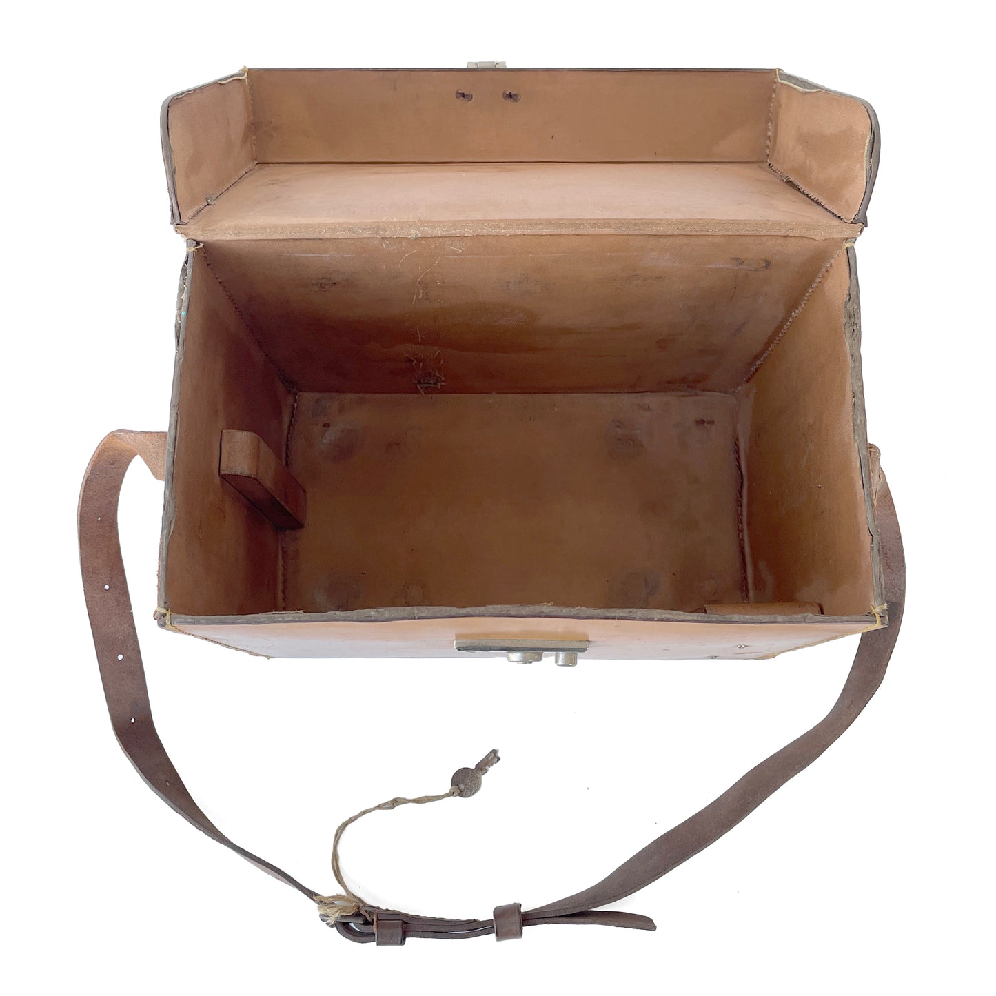 Early 20th Century Leather Box with Carry Handle