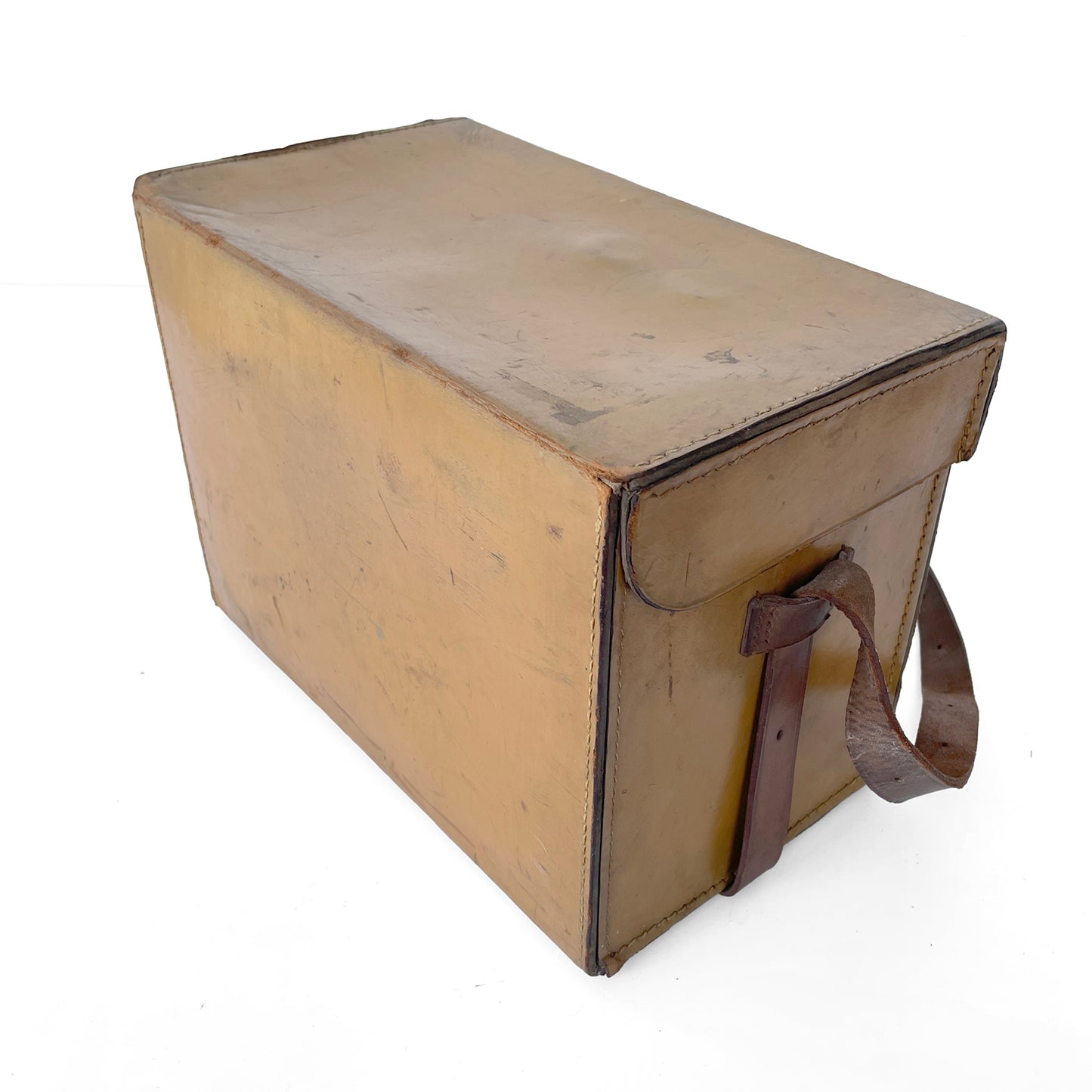 Early 20th Century Leather Box with Carry Handle