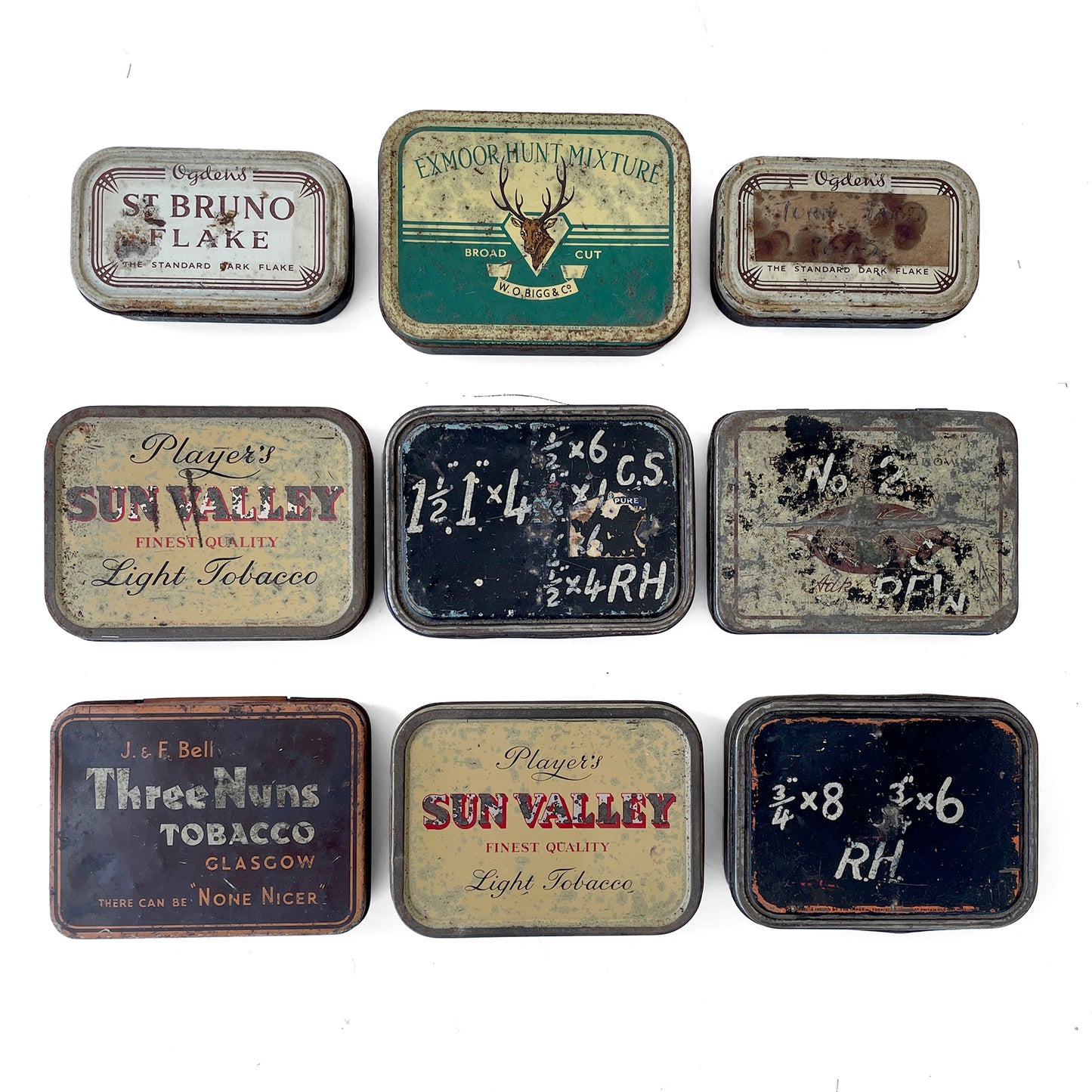 Collection of 9 Vintage Tins