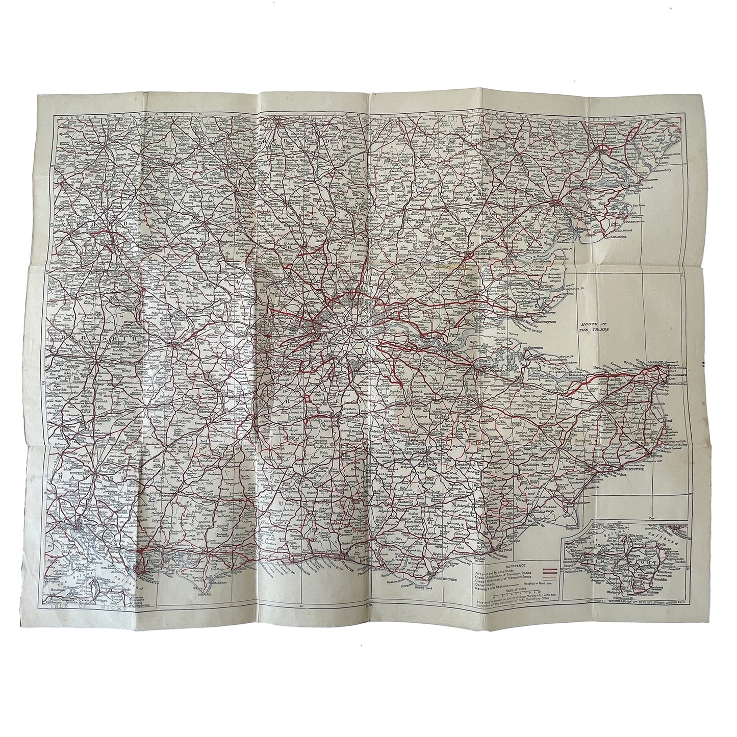 Early 20th Century Map of London & Southeast