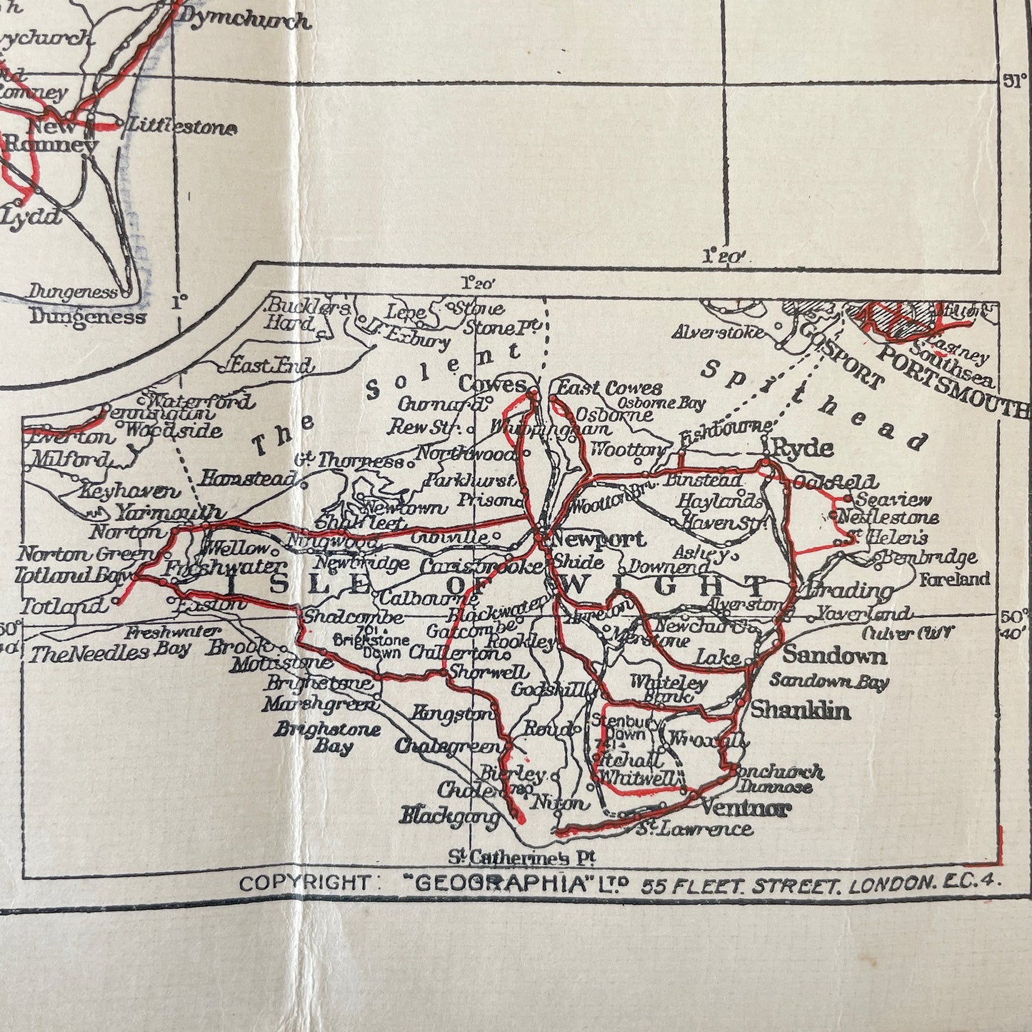 Early 20th Century Map of London & Southeast