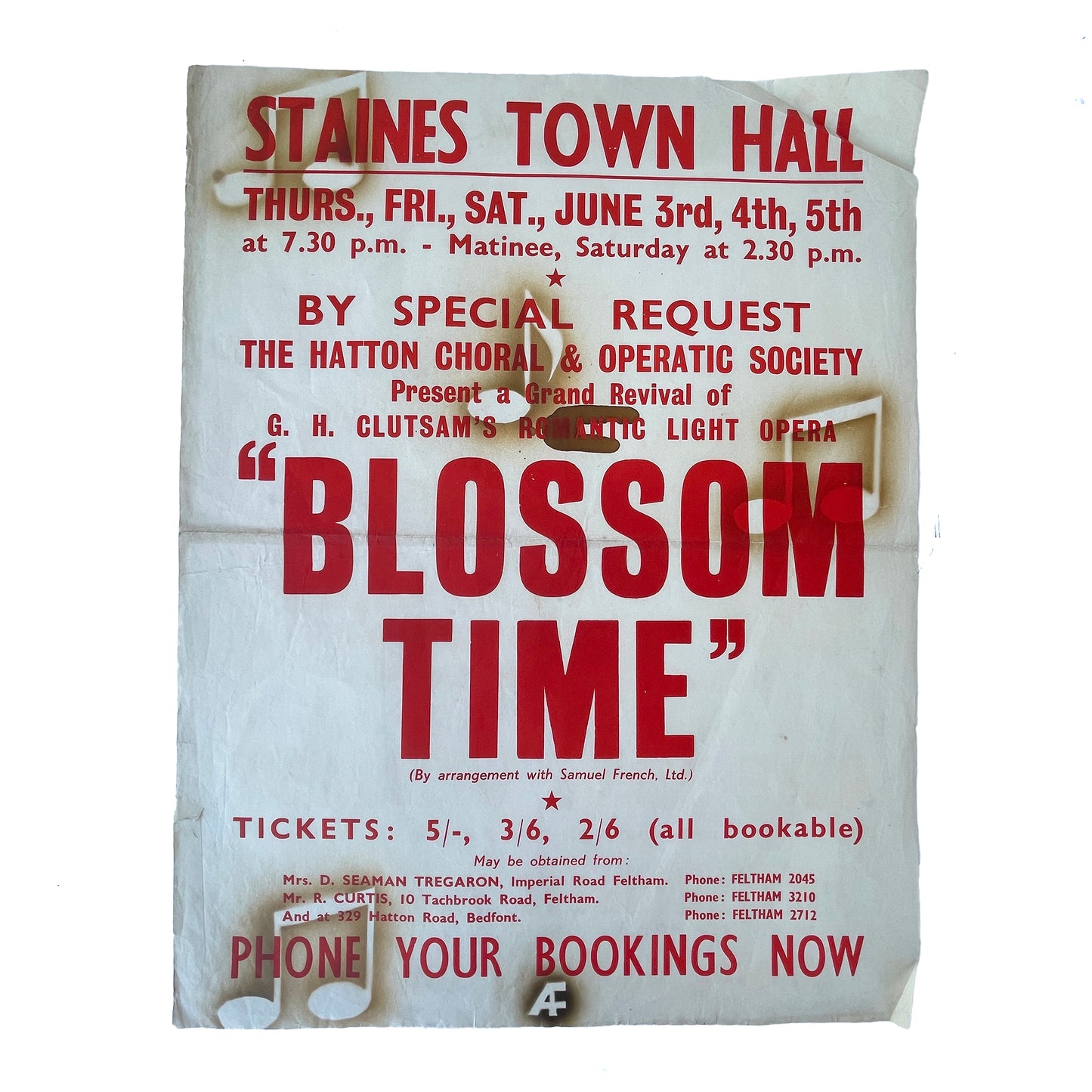 1960 Original Letterpress Printed Poster – Blossom Time