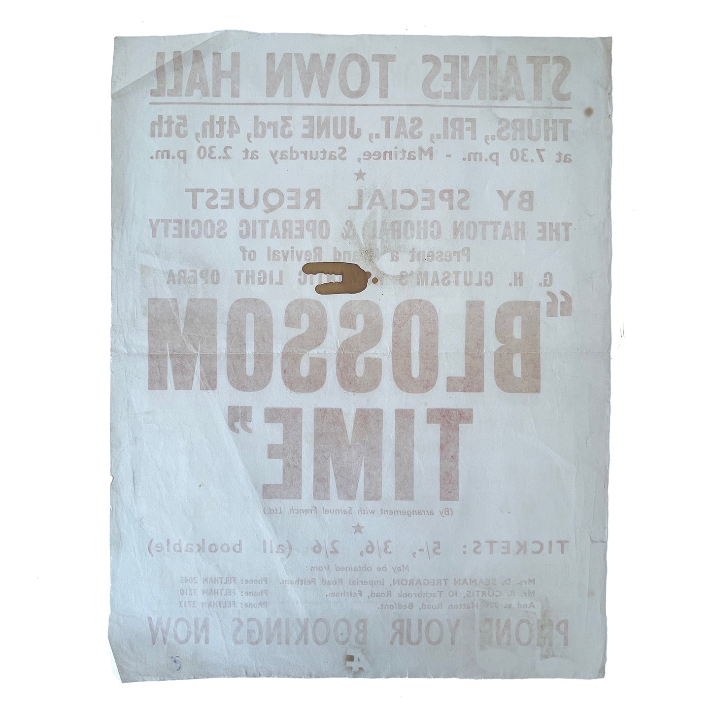 1960 Original Letterpress Printed Poster – Blossom Time