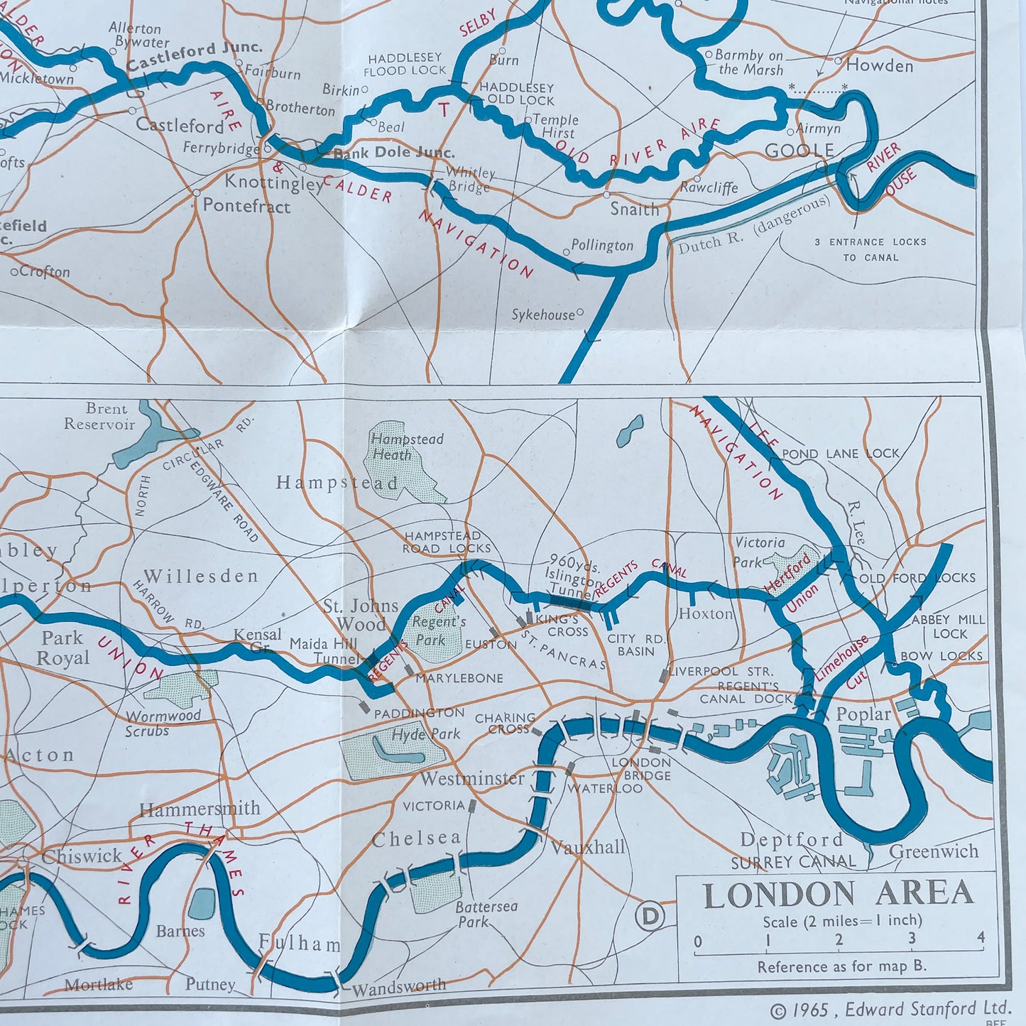 1965 Stanford’s Map for Inland Cruising