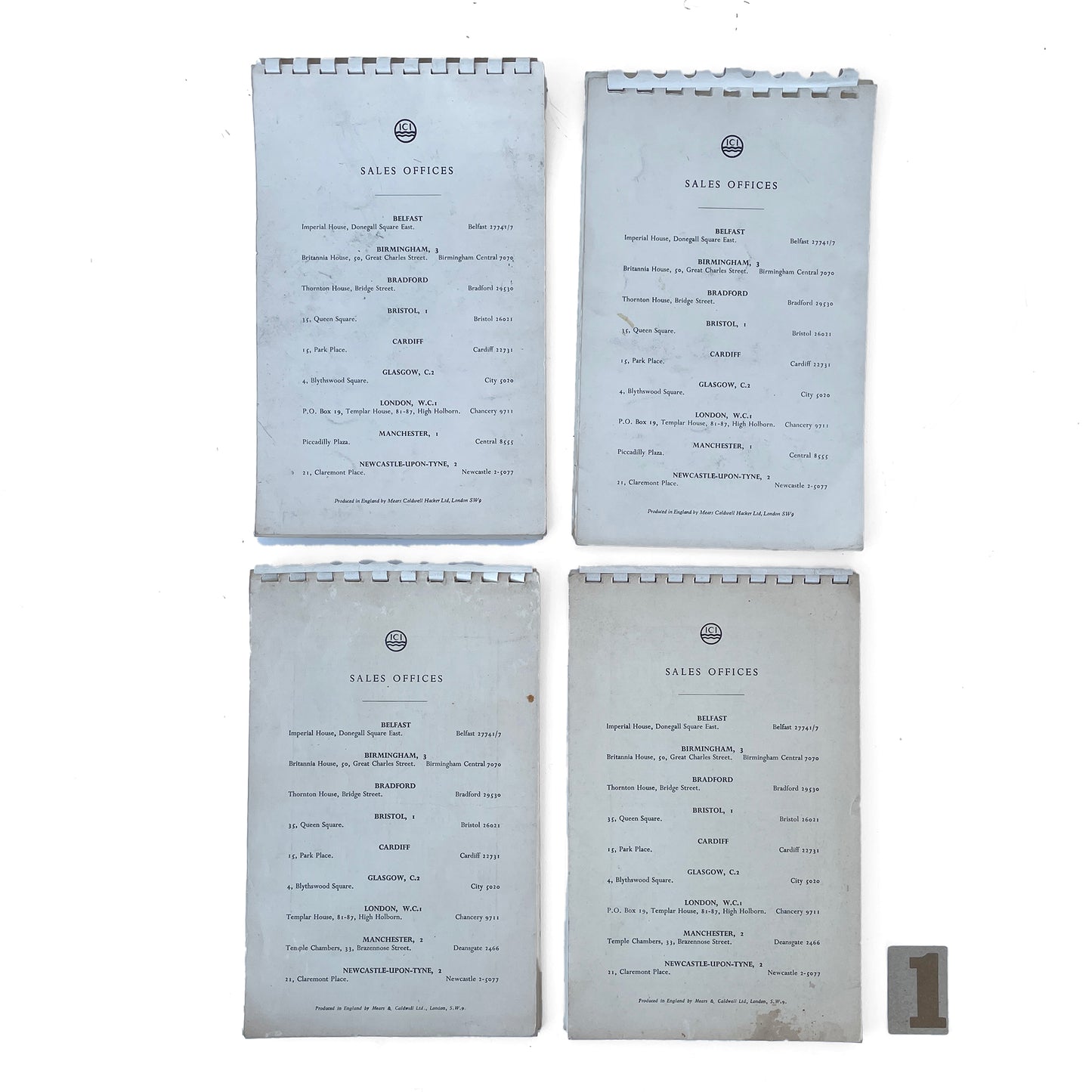 Set of 4 ICI Notebooks Dated 1965/65/66 – OPTION 1