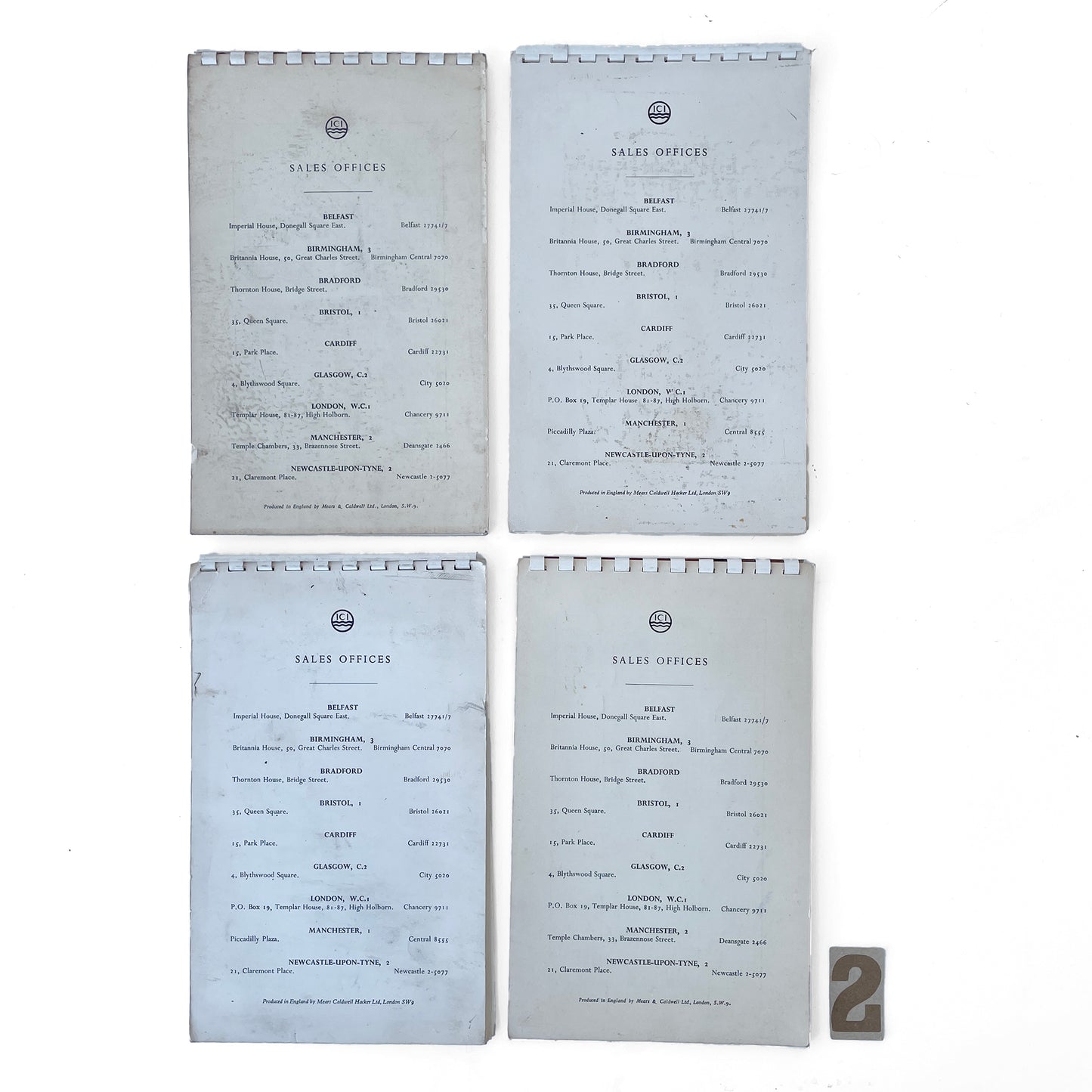 Set of 4 ICI Notebooks Dated 1965/65/66 – OPTION 2