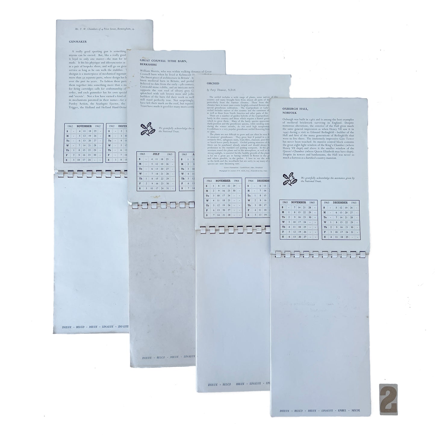 Set of 4 ICI Notebooks Dated 1965/65/66 – OPTION 2