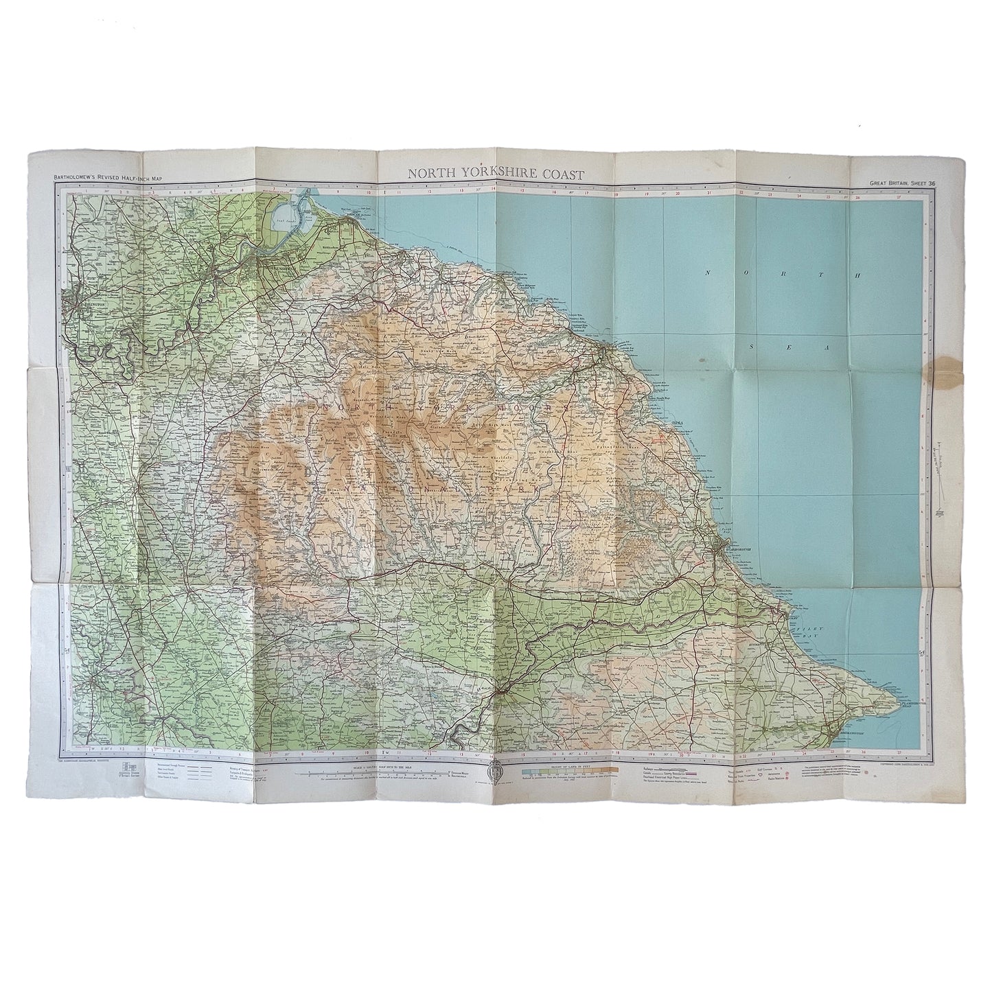 1955 Map of The North Yorkshire Coast