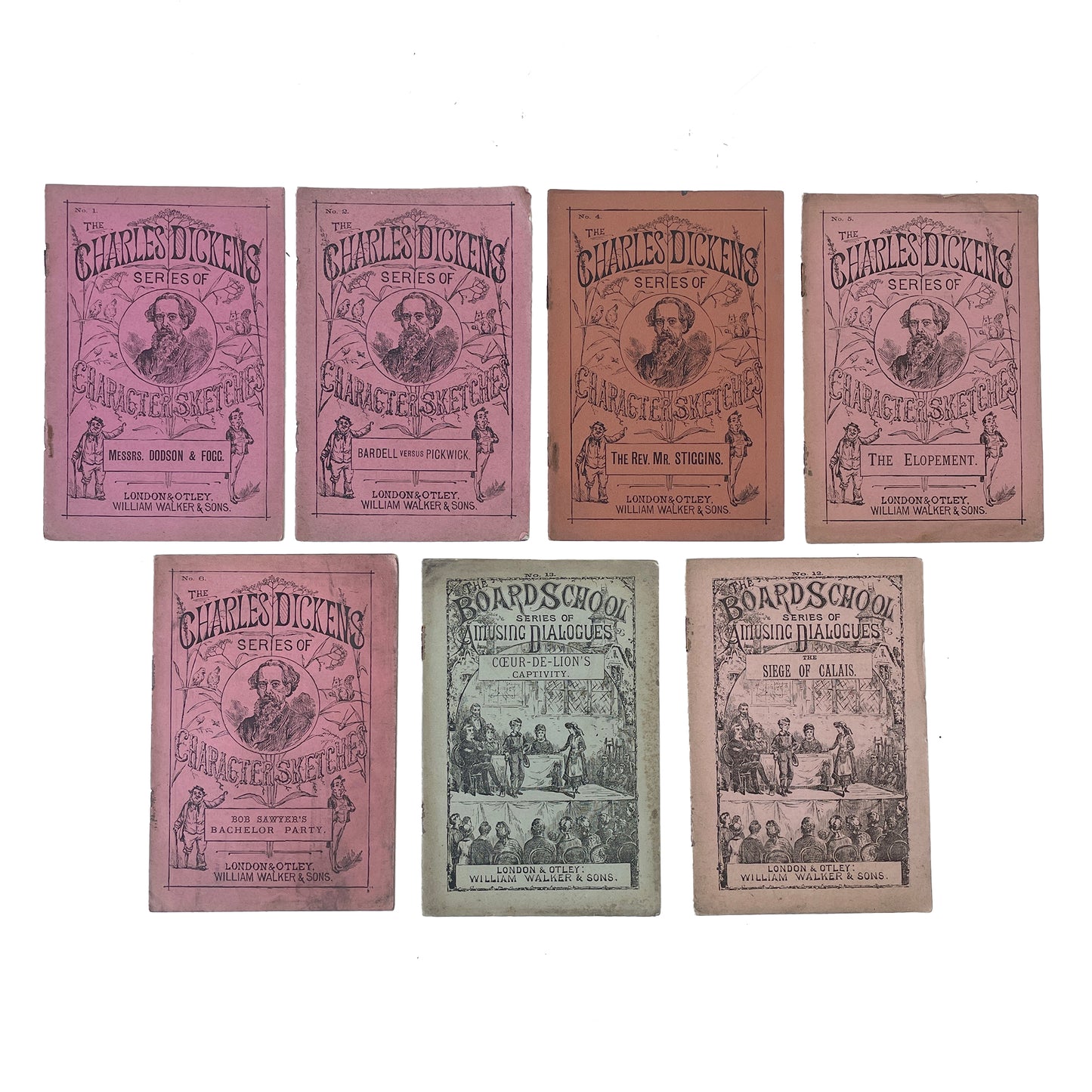 Collection of 7 Dickens Character Sketches and Amusing Dialogues Dated 1885-1890