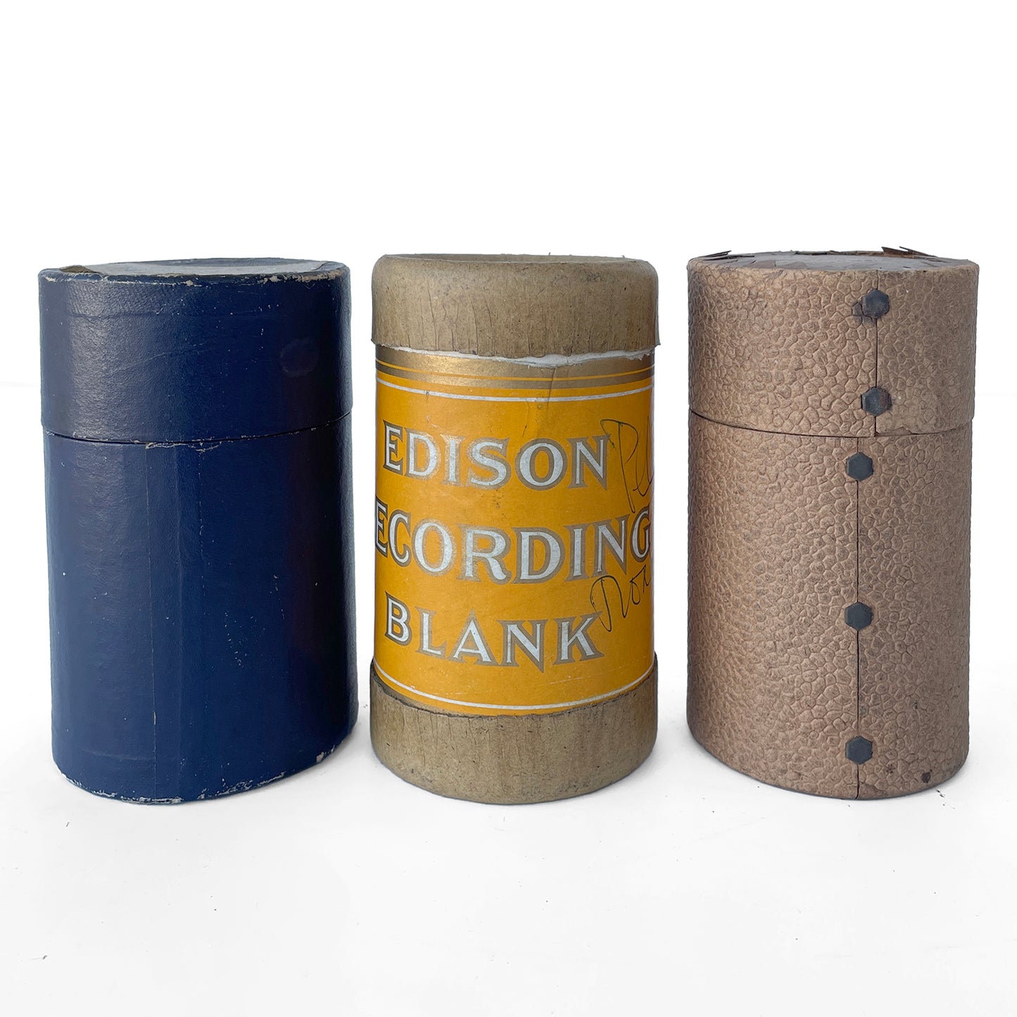 Set of 3 Early 20th Century Edison Card Cylinder