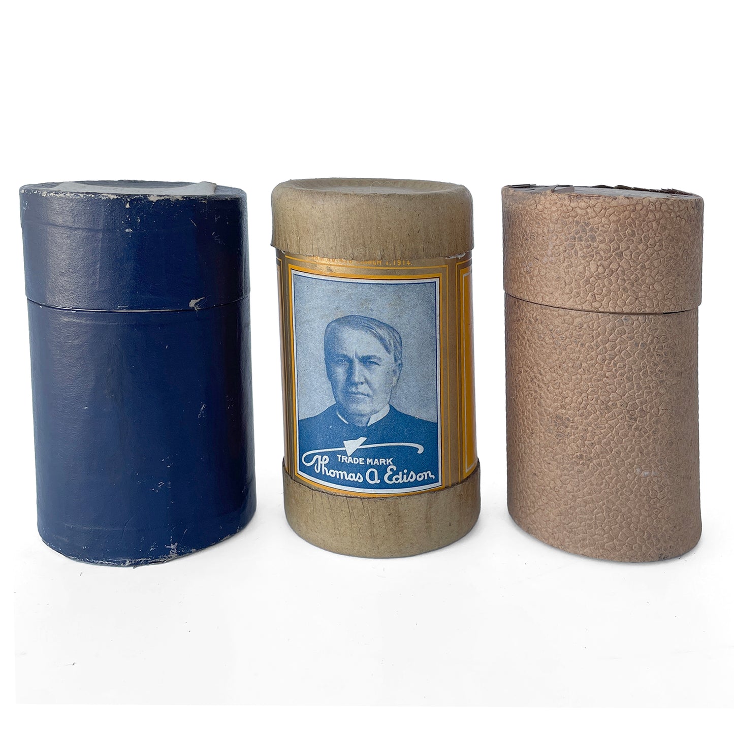 Set of 3 Early 20th Century Edison Card Cylinder