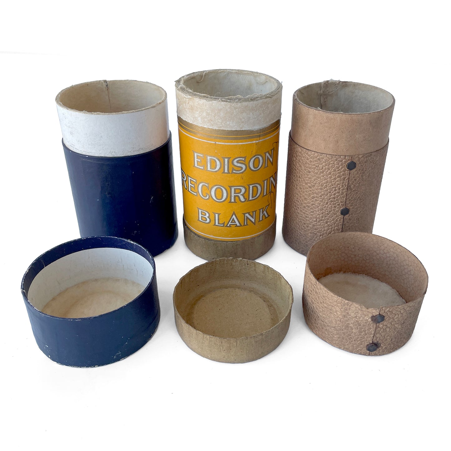 Set of 3 Early 20th Century Edison Card Cylinder
