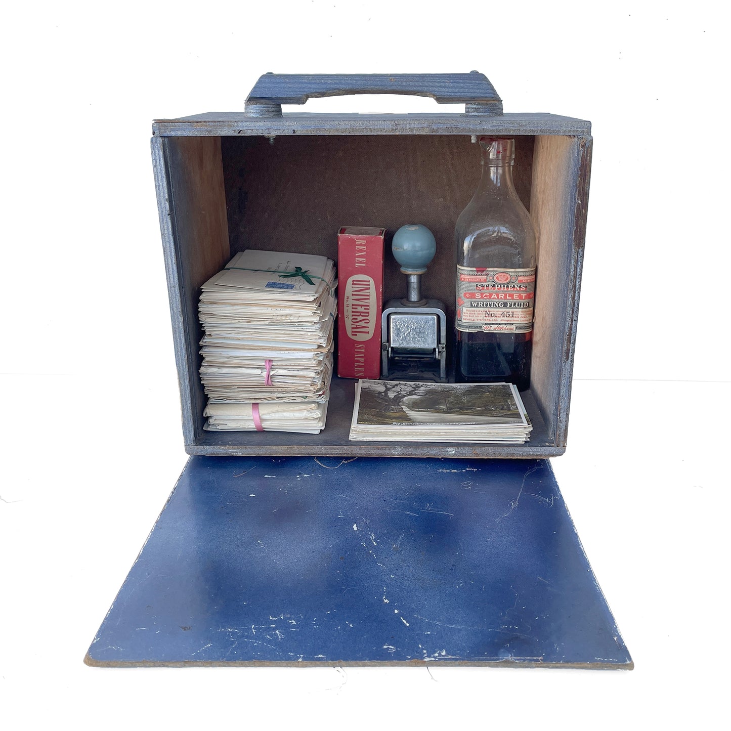 Scratch Built Desktop Storage Box - Blue