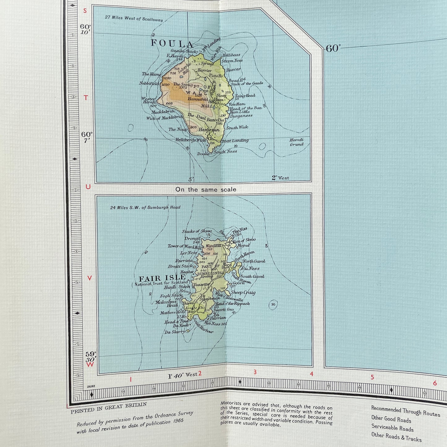 1965 Map of Shetland