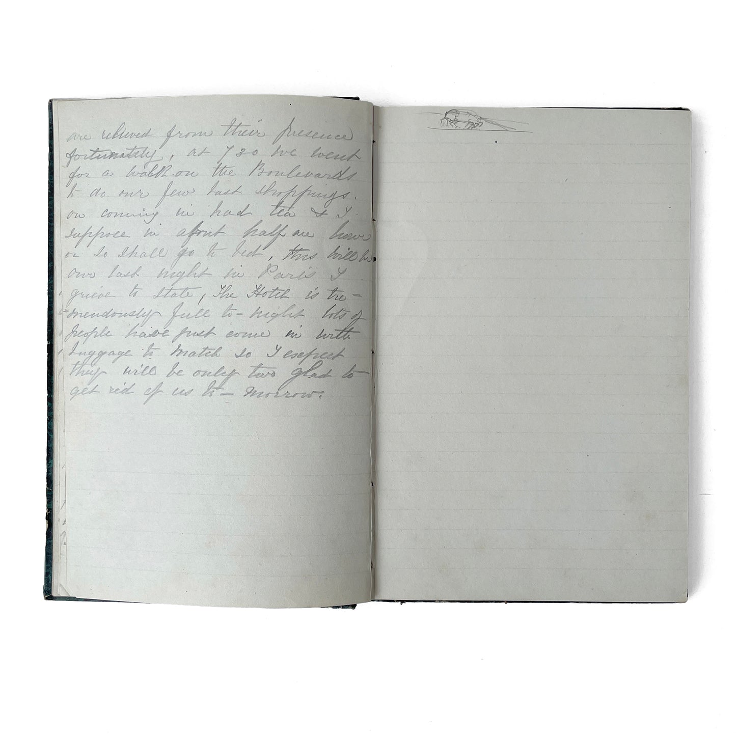 1868 Handwritten Account of a Trip to Paris