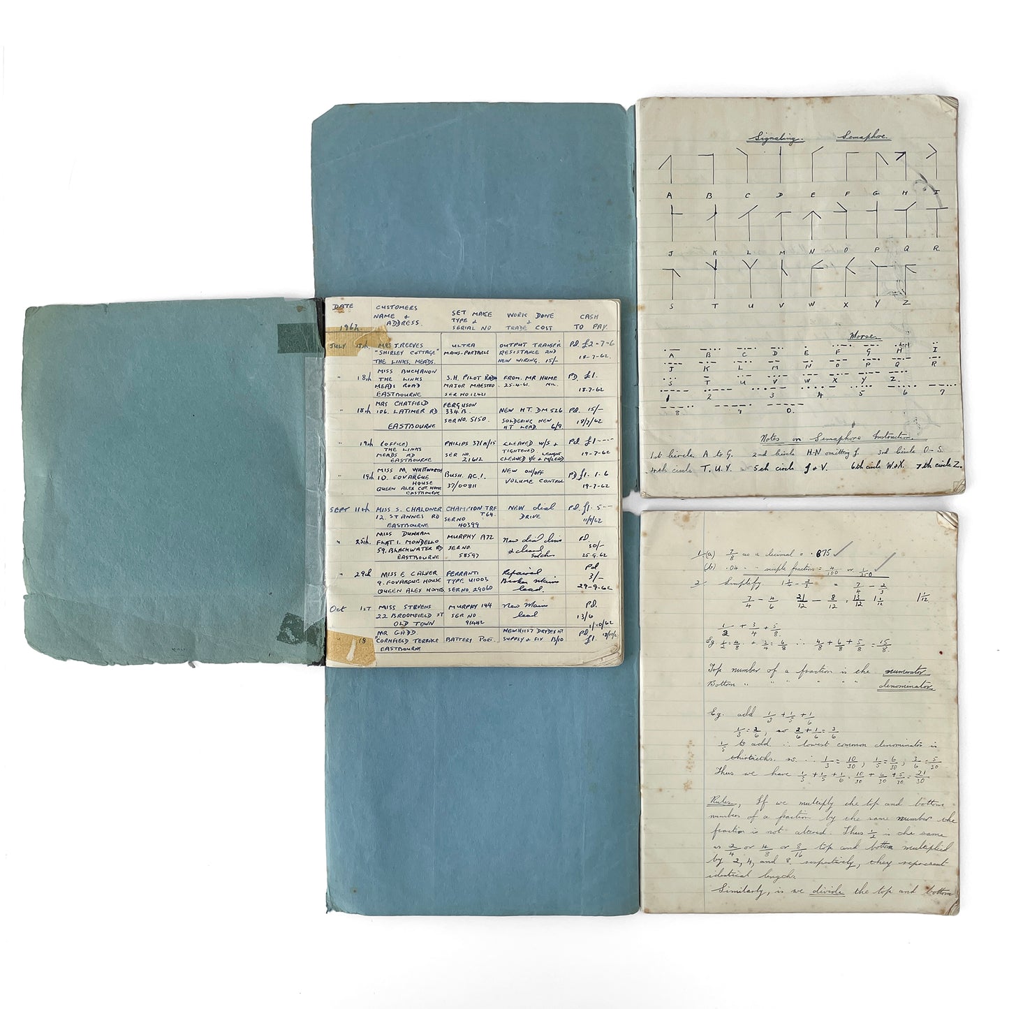 Collection of Two R.A.F and One School Notebooks