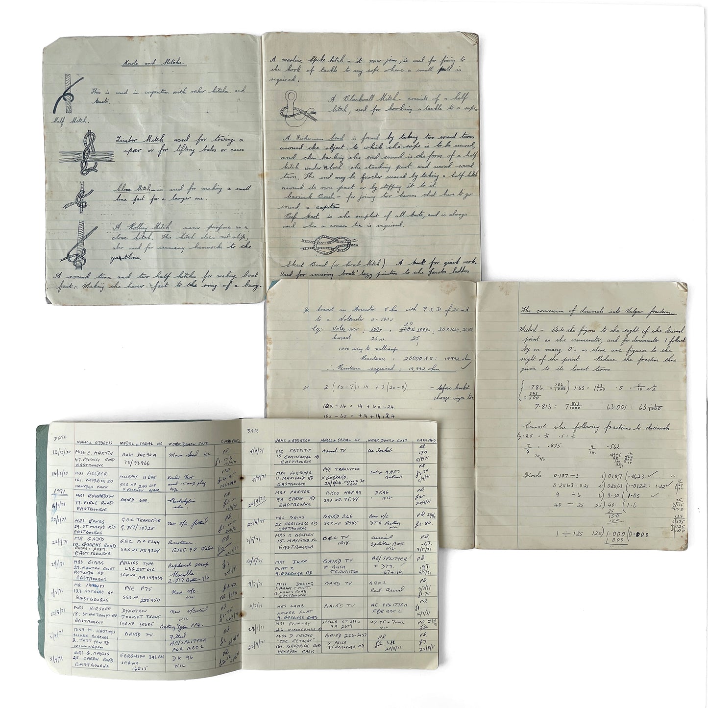 Collection of Two R.A.F and One School Notebooks