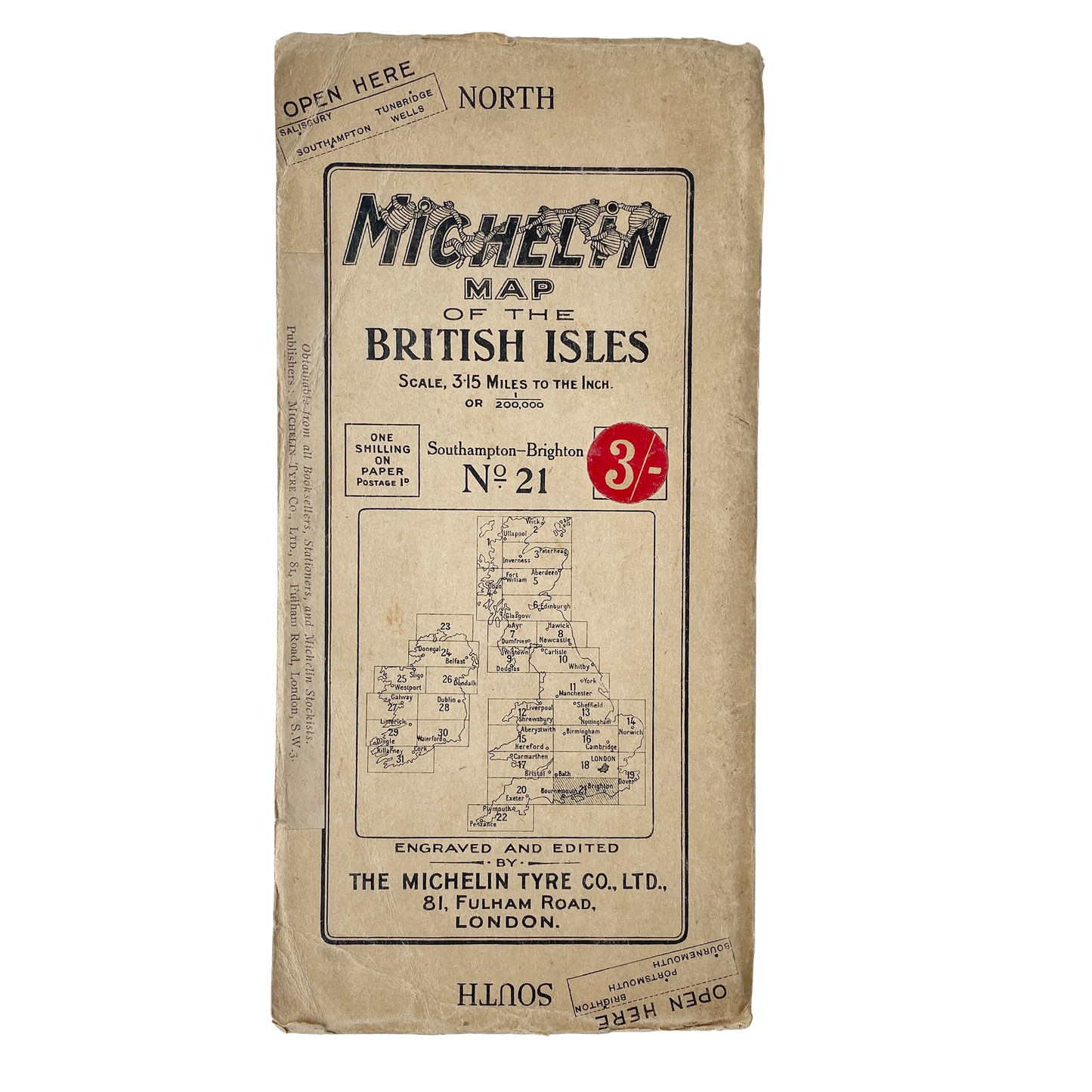 Early 20th Century Map of The Southeast of England