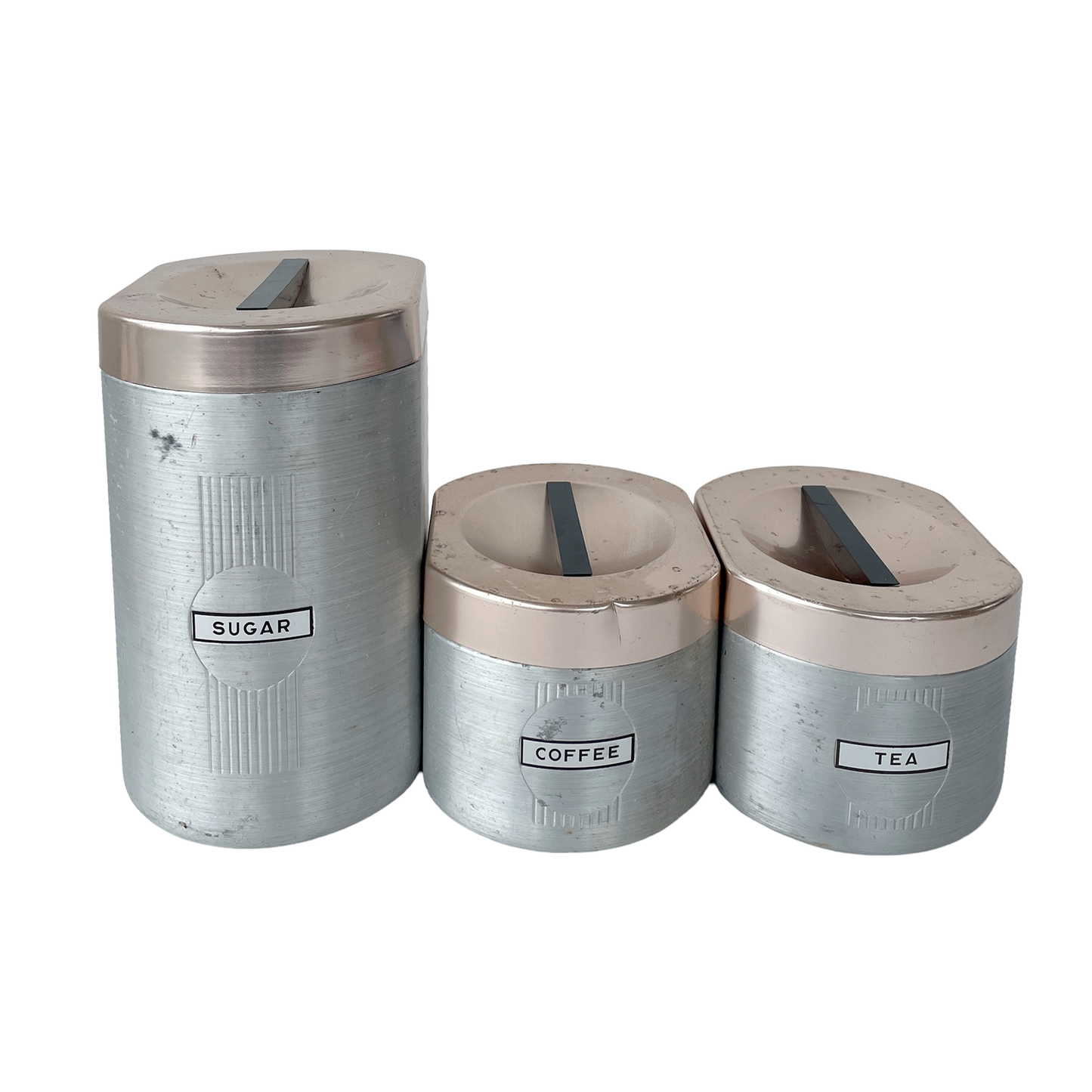1950s ‘Kromex’ Spun Aluminium Sugar, Tea & Coffee Tins