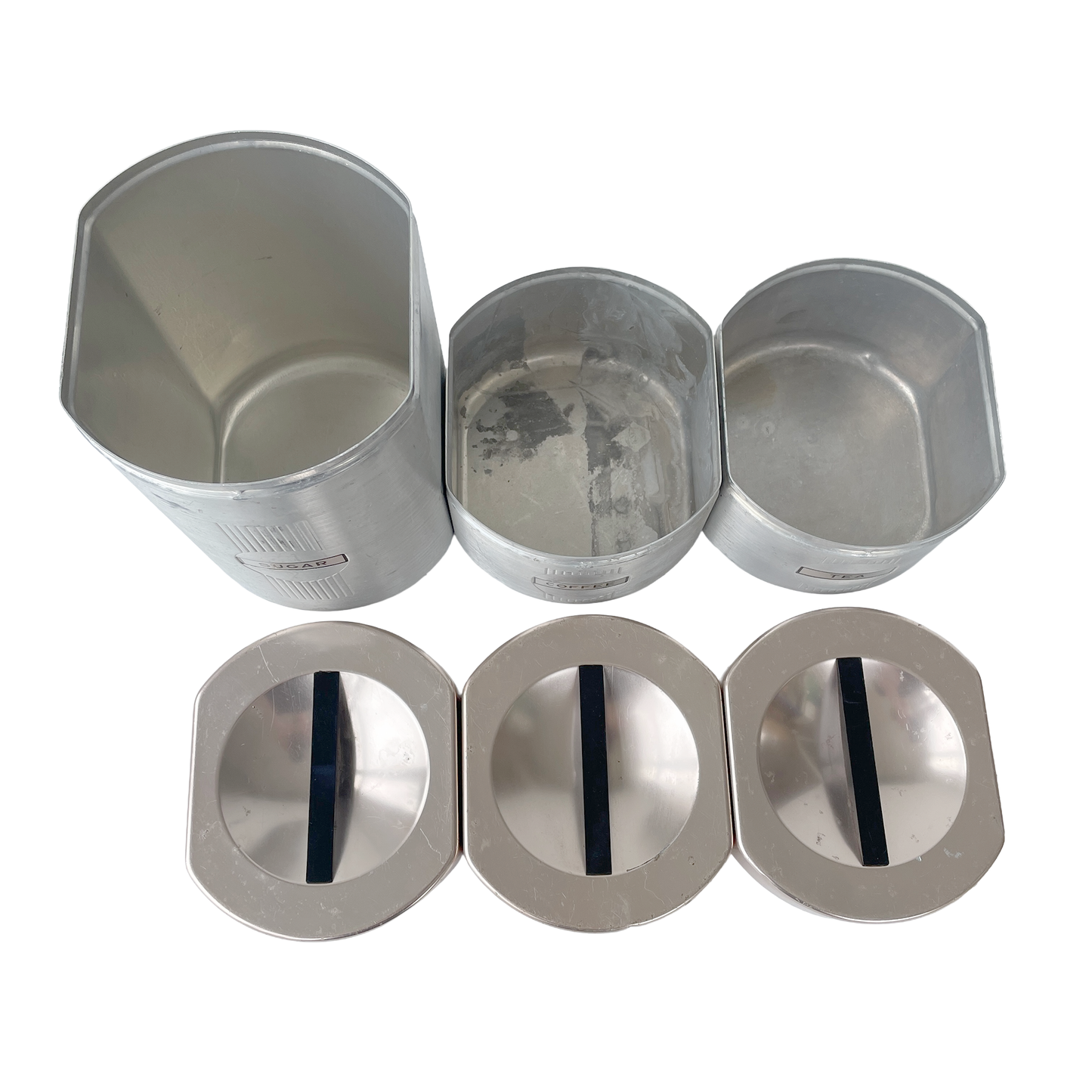 1950s ‘Kromex’ Spun Aluminium Sugar, Tea & Coffee Tins