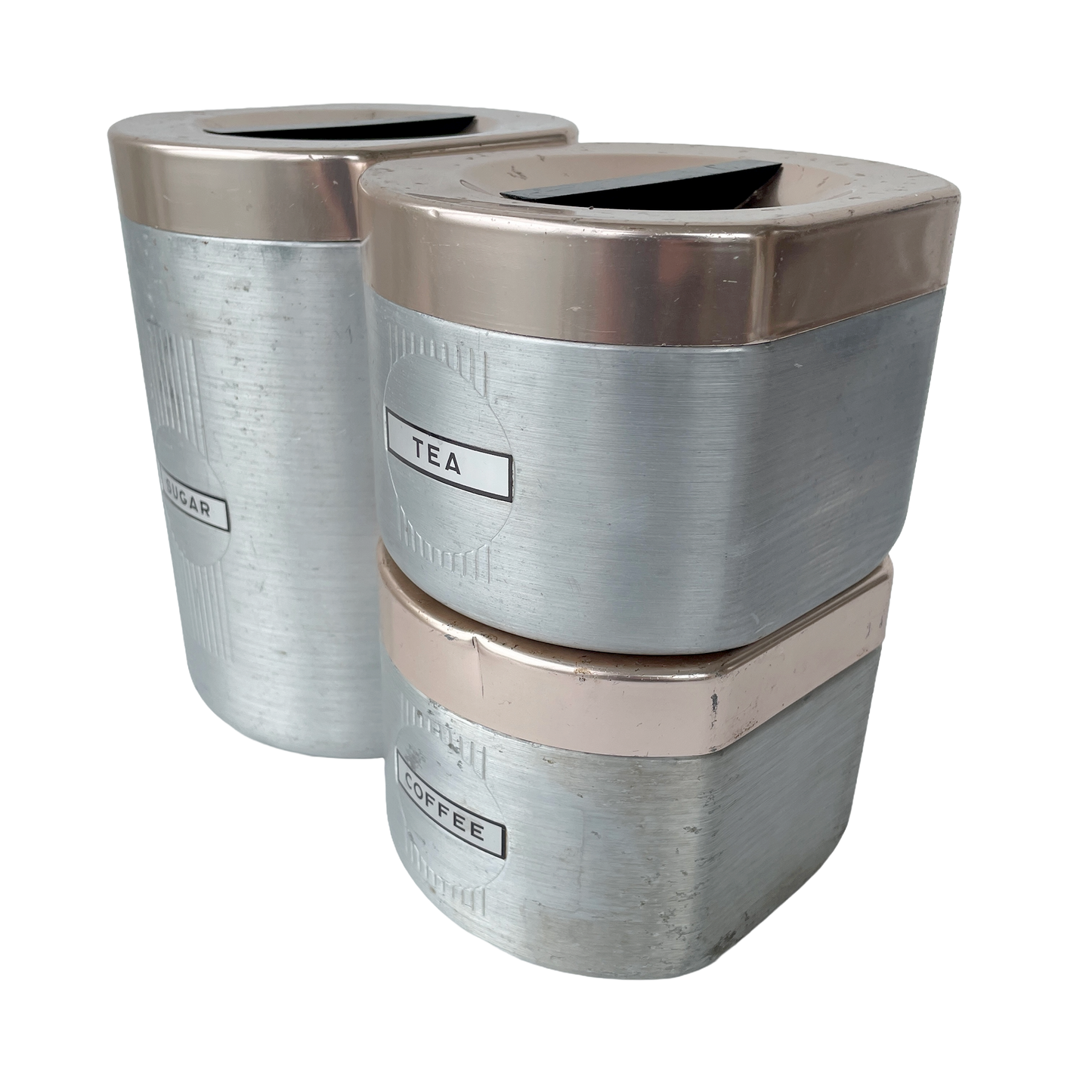 1950s ‘Kromex’ Spun Aluminium Sugar, Tea & Coffee Tins