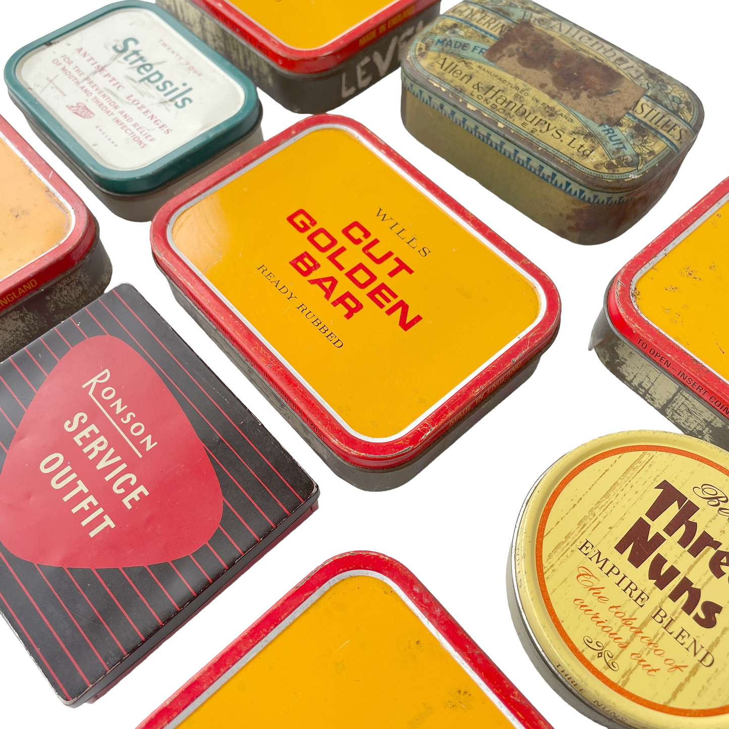 Collection of 9 Vintage Tins