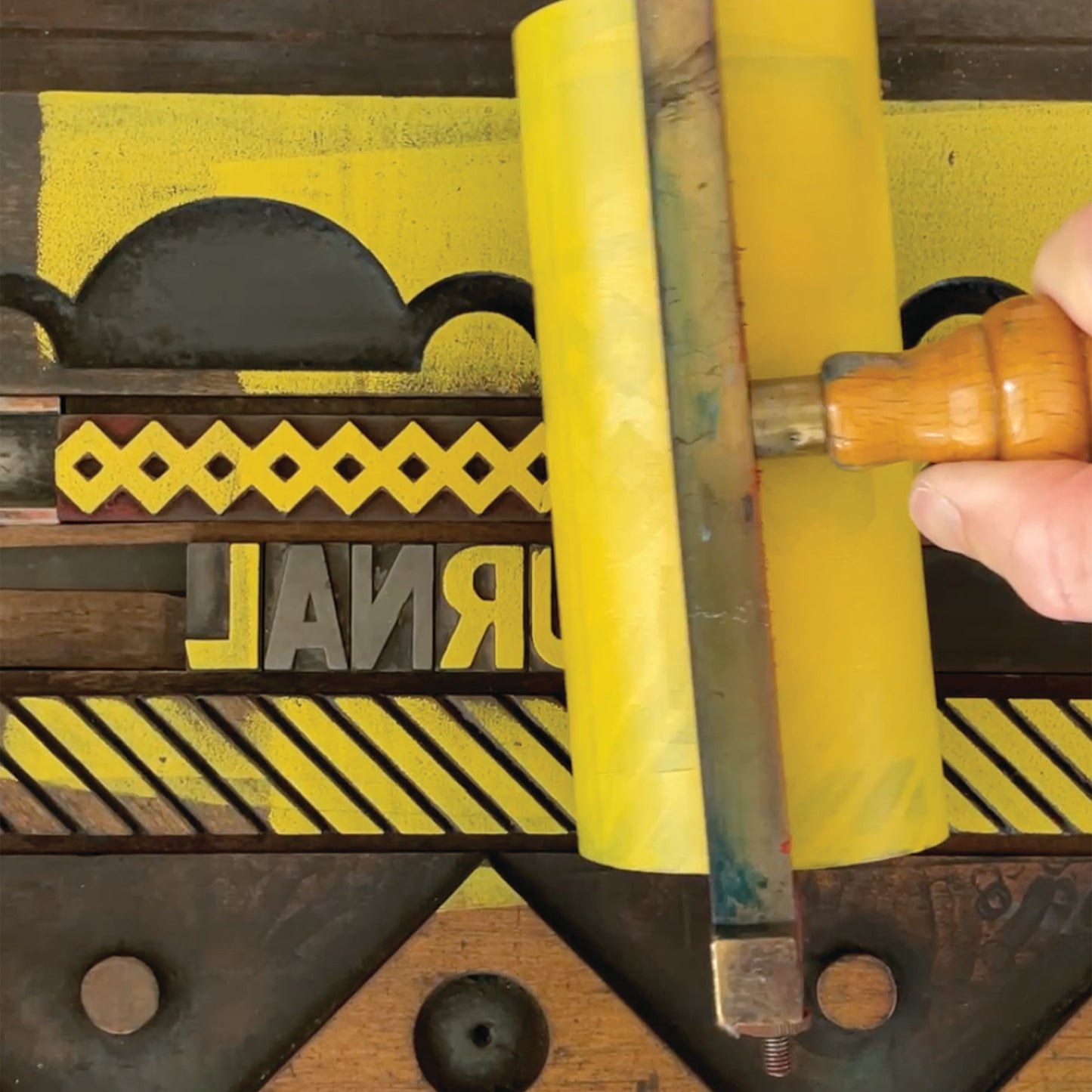 Letterpress Journal Bloomsbury In Ochre & Pink