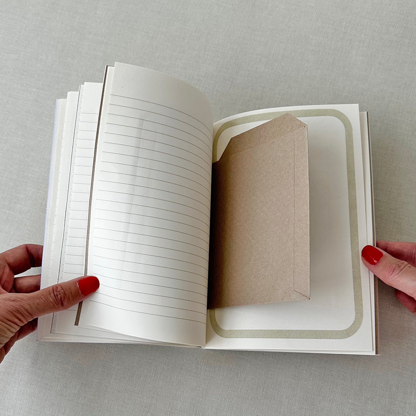 Linen Map Journal With Red Type