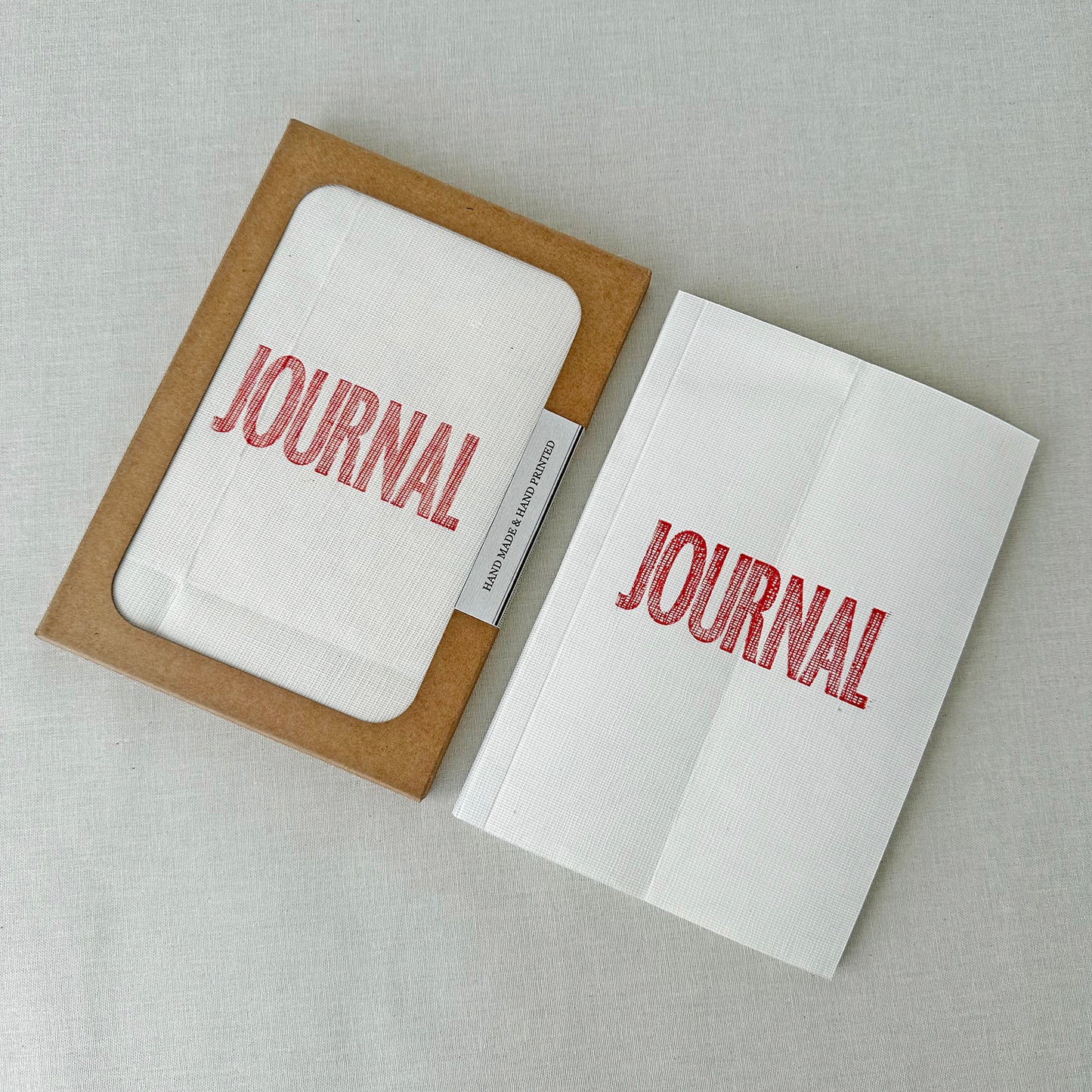 Linen Map Journal With Red Type
