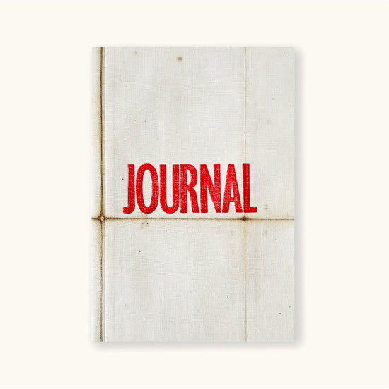 Linen Map Journal With Red Type